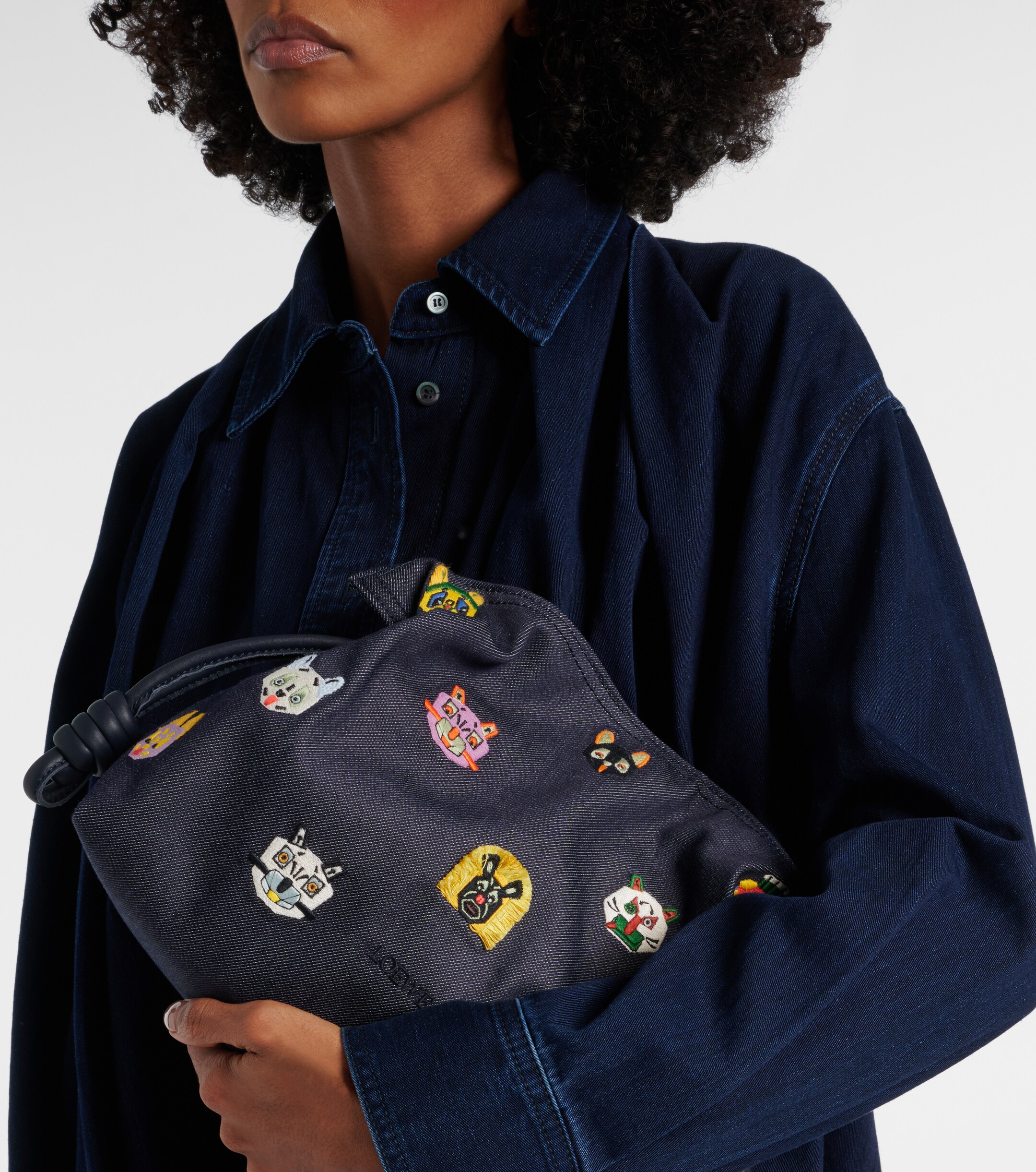 Loewe x Louis Wain Flamenco Cats Medium canvas clutch