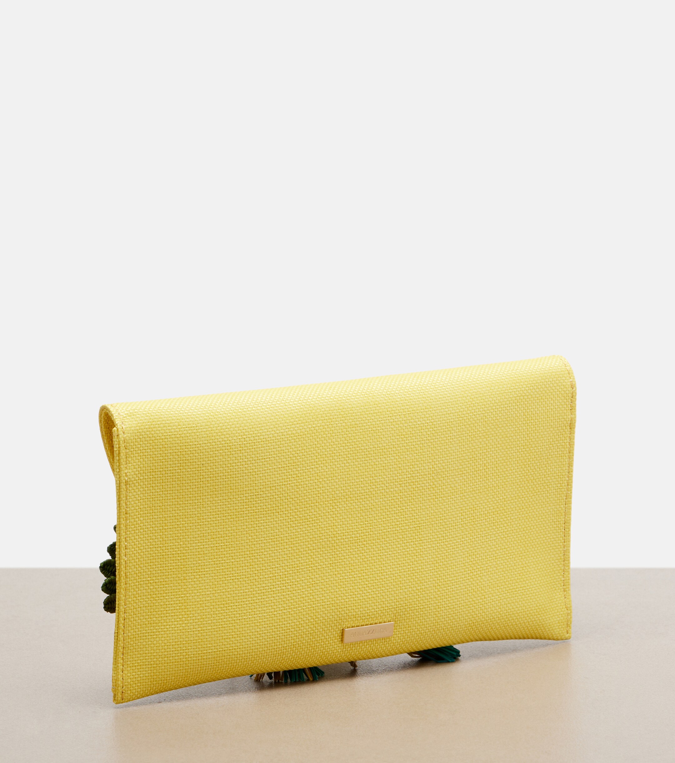 AQUAZZURA Birdsong Small raffia clutch