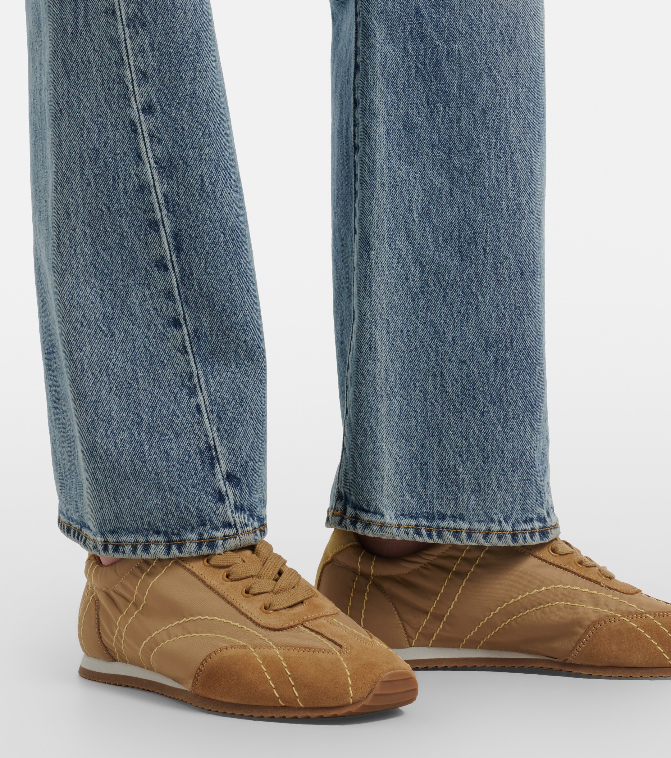 TOTEME Toteme Flex suede-trimmed sneakers