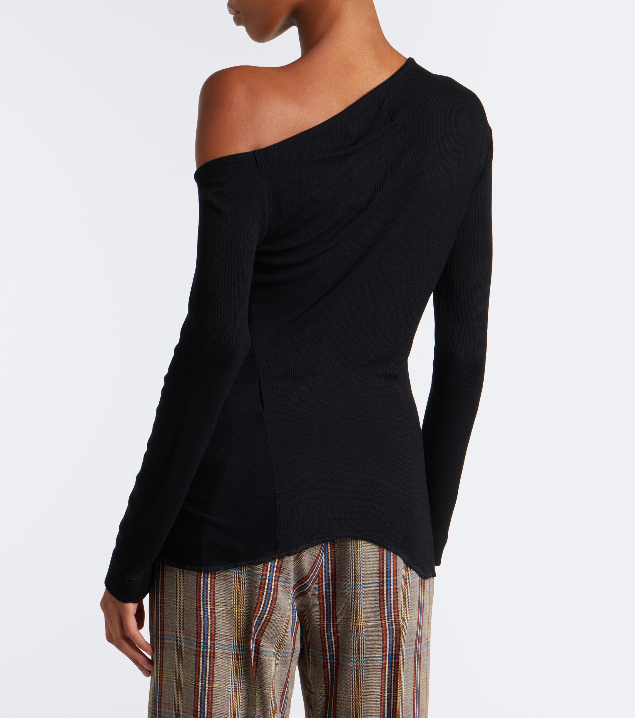 Vivienne Westwood Vivienne Westwood Orb ribbed-knit one-shoulder top
