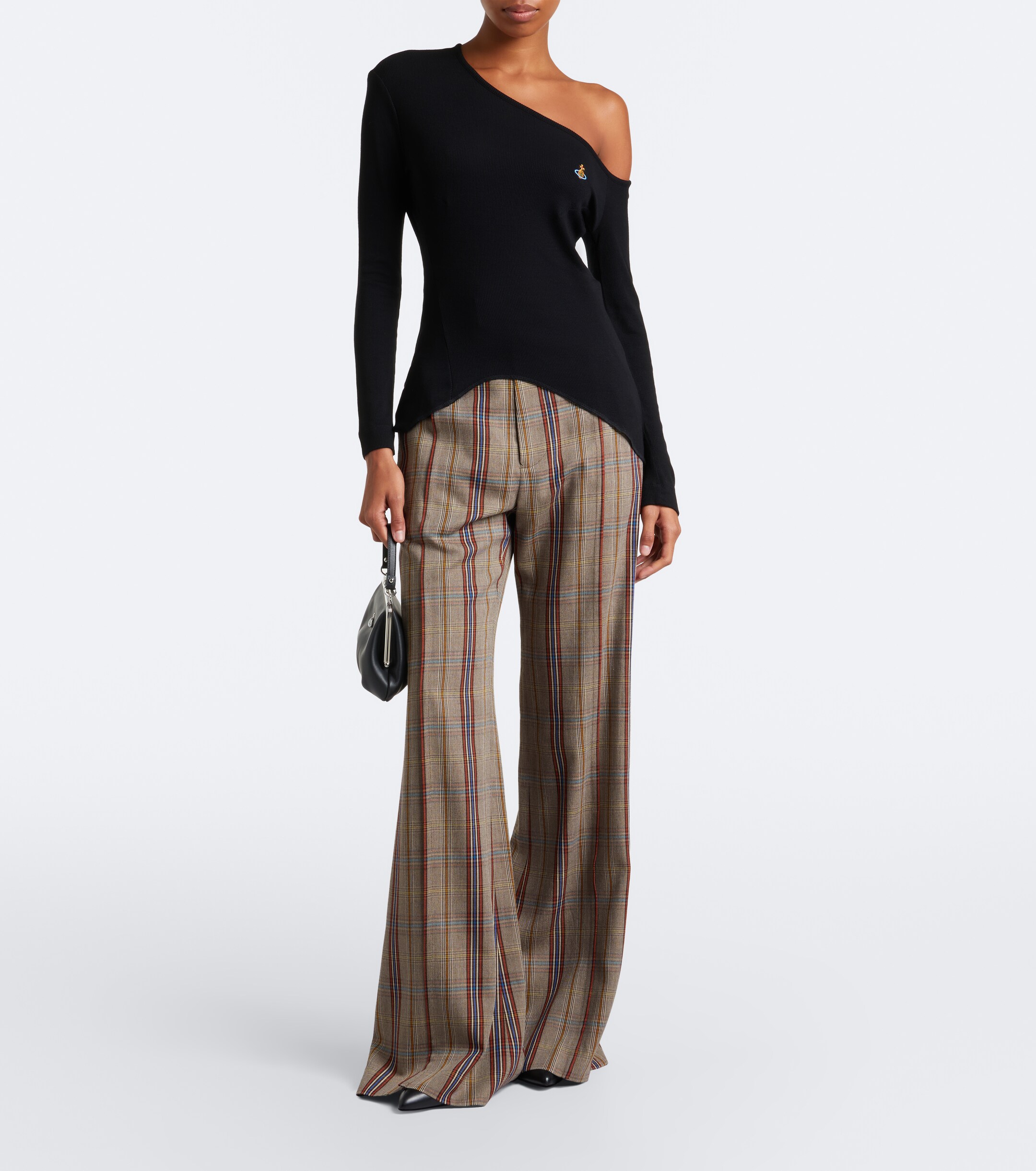 Vivienne Westwood Vivienne Westwood Orb ribbed-knit one-shoulder top