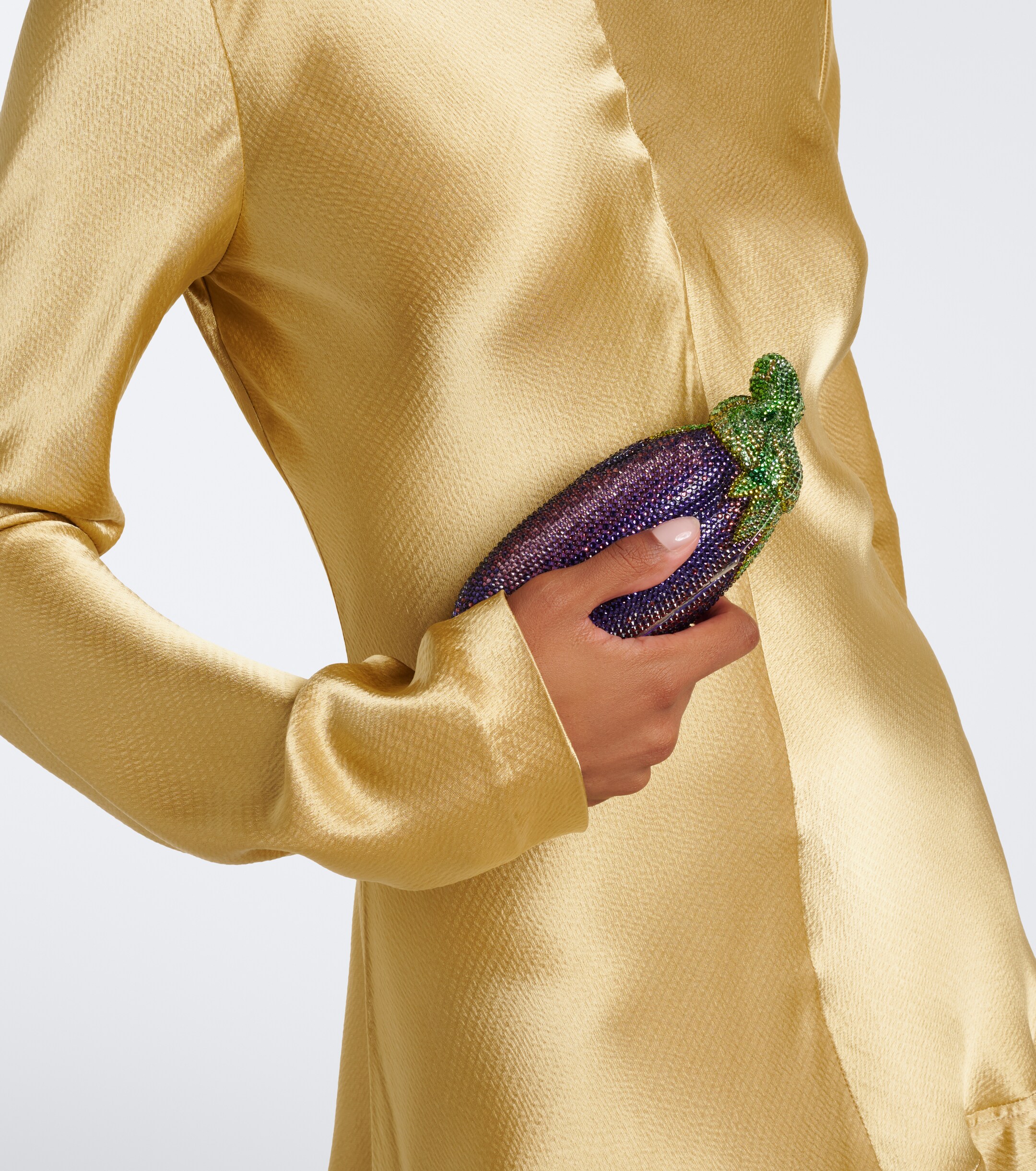 Judith Leiber Couture Judith Leiber Couture Eggplant crystal-embellished clutch
