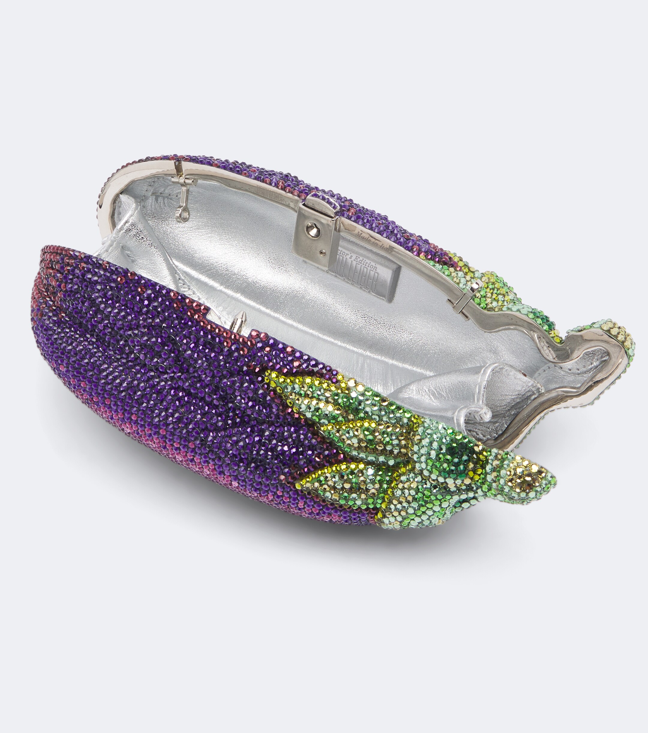 Judith Leiber Couture Judith Leiber Couture Eggplant crystal-embellished clutch