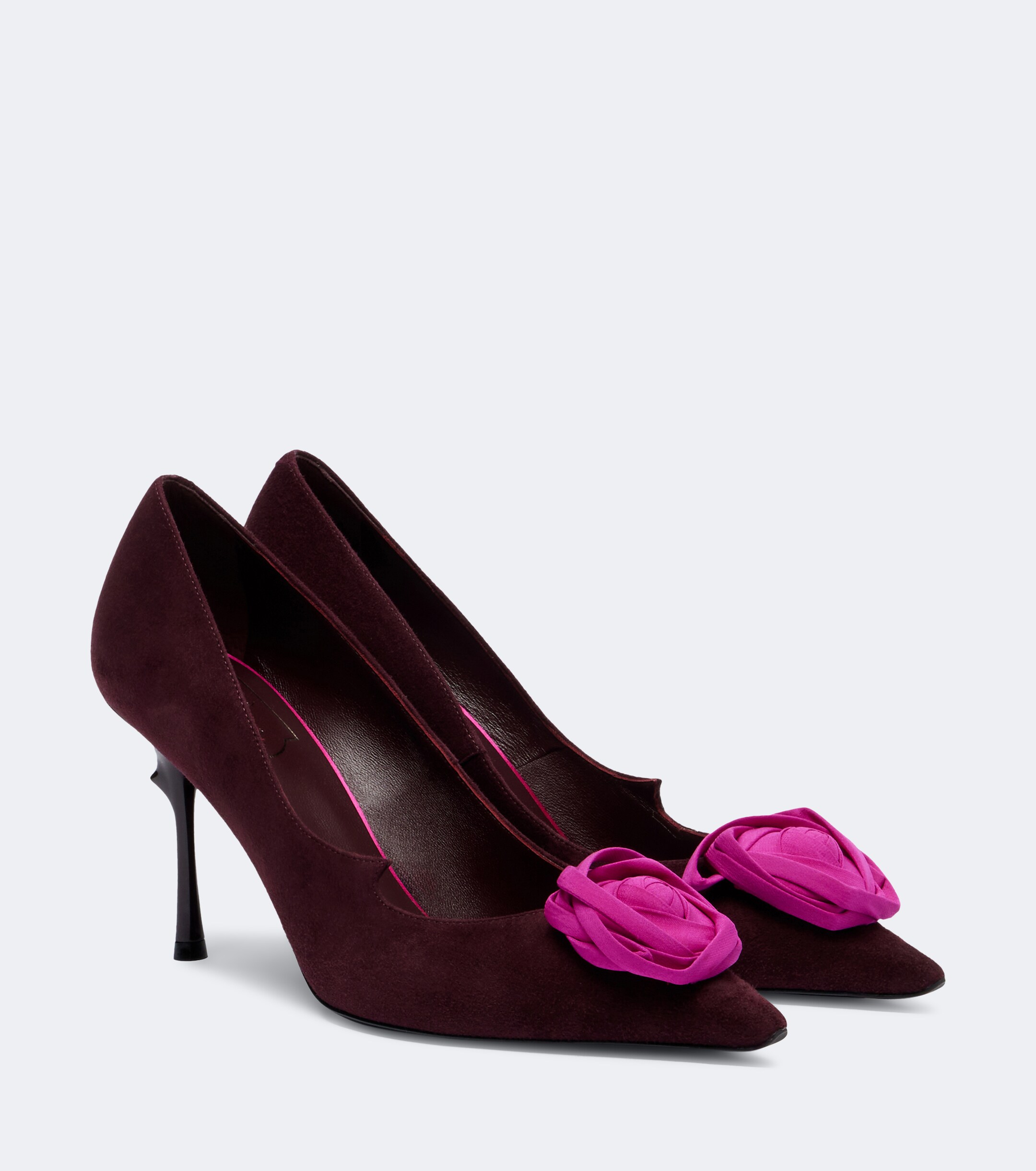 ROGER VIVIER Roger Vivier Rose Vivier floral-appliqué suede pumps
