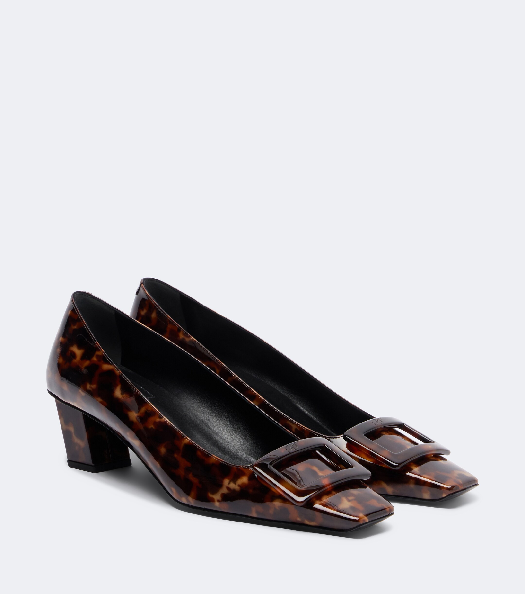 ROGER VIVIER Roger Vivier Belle Vivier printed patent leather pumps