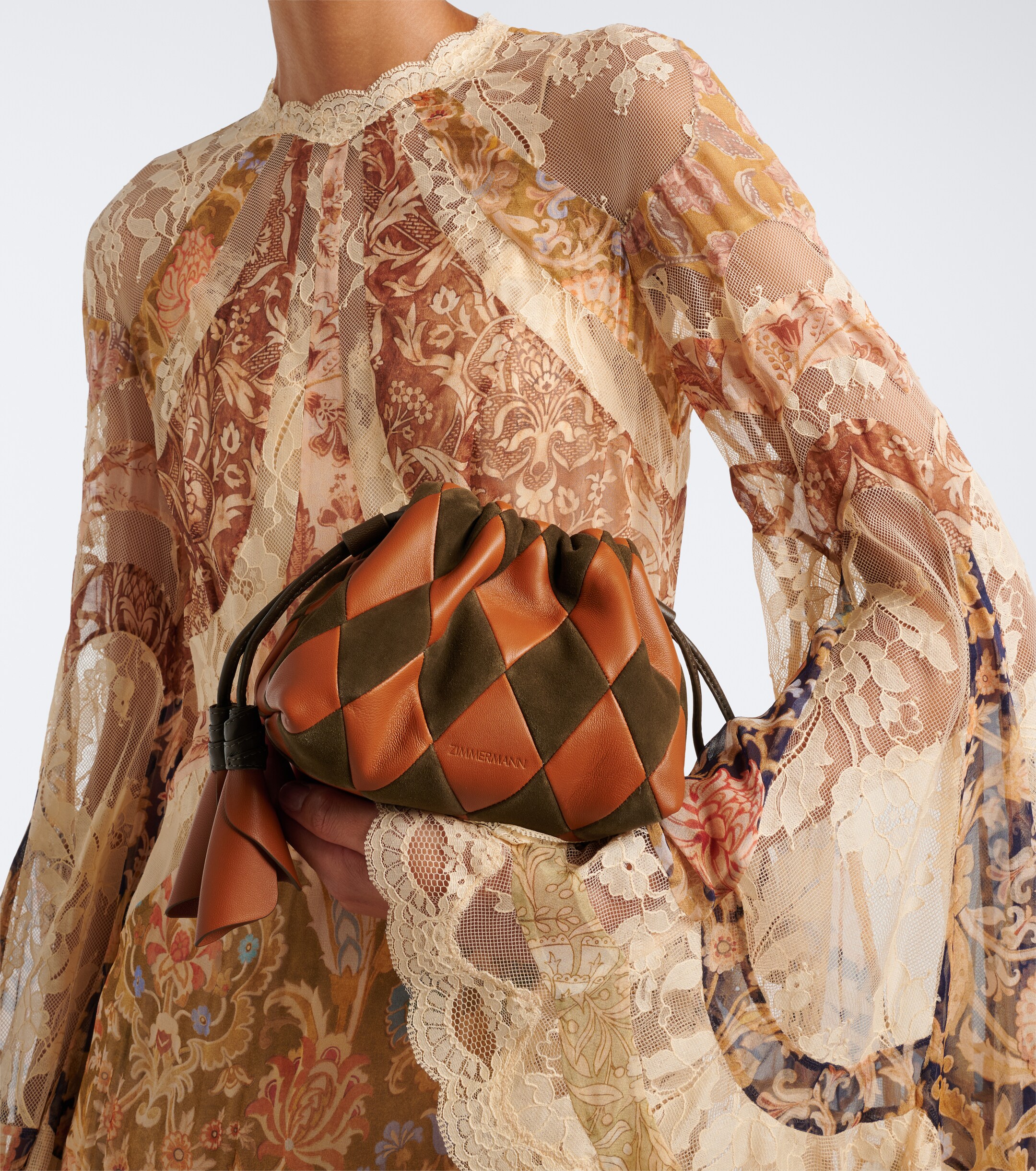 Zimmermann Zimmermann Cloud 91 Small leather and suede clutch