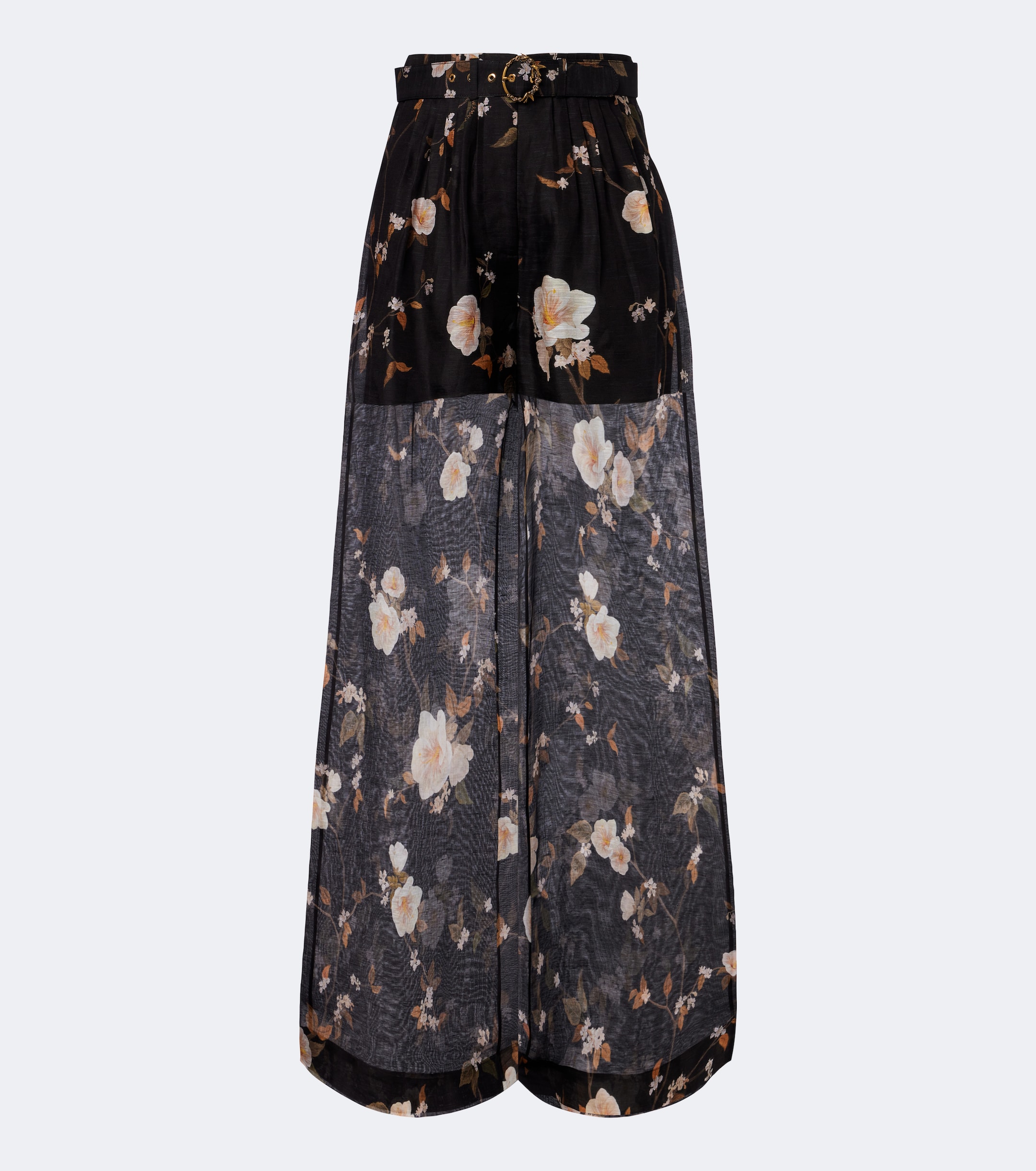 Zimmermann Zimmermann Ascent floral linen and silk wide-leg pants
