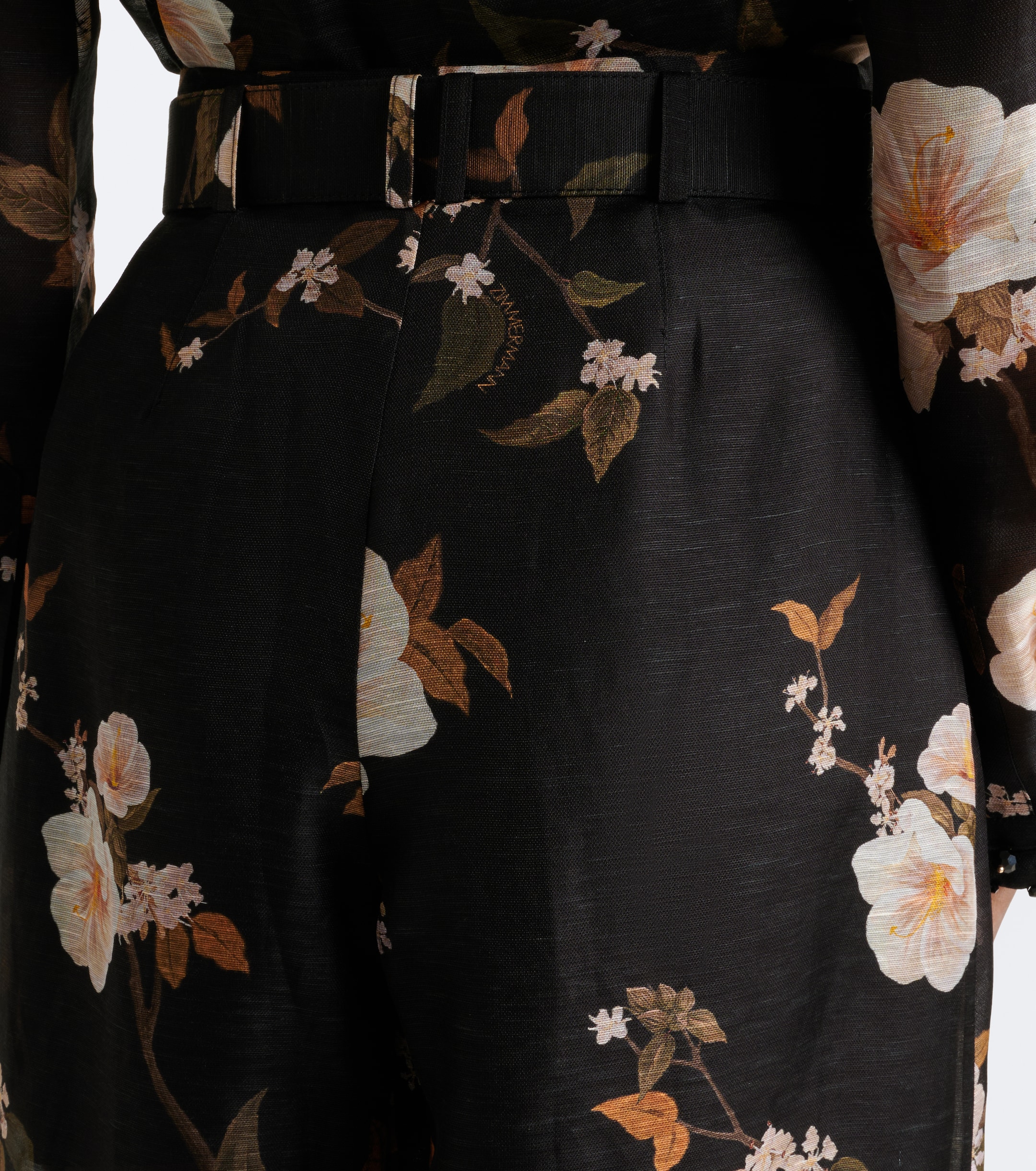 Zimmermann Zimmermann Ascent floral linen and silk wide-leg pants