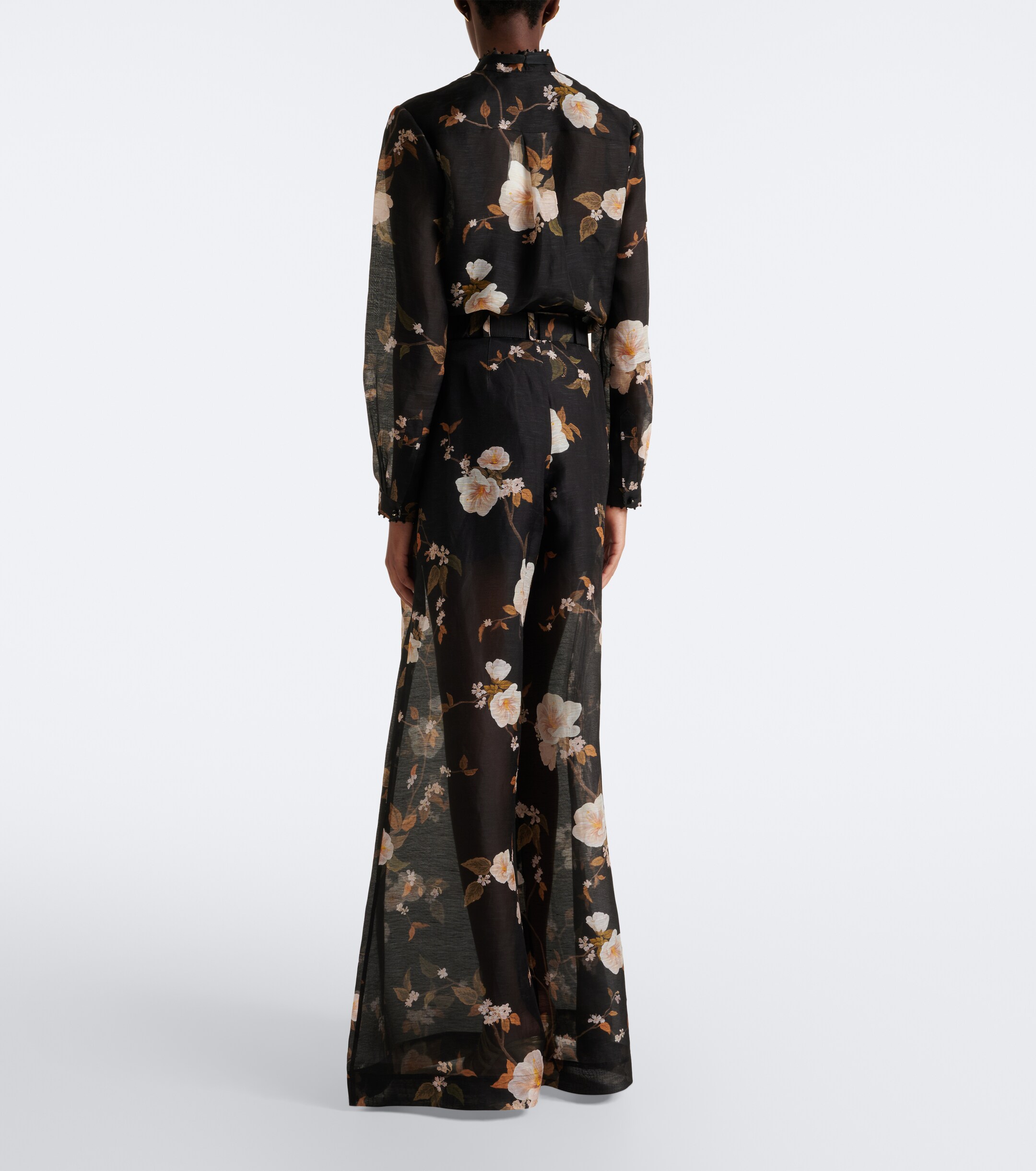 Zimmermann Zimmermann Ascent floral linen and silk wide-leg pants