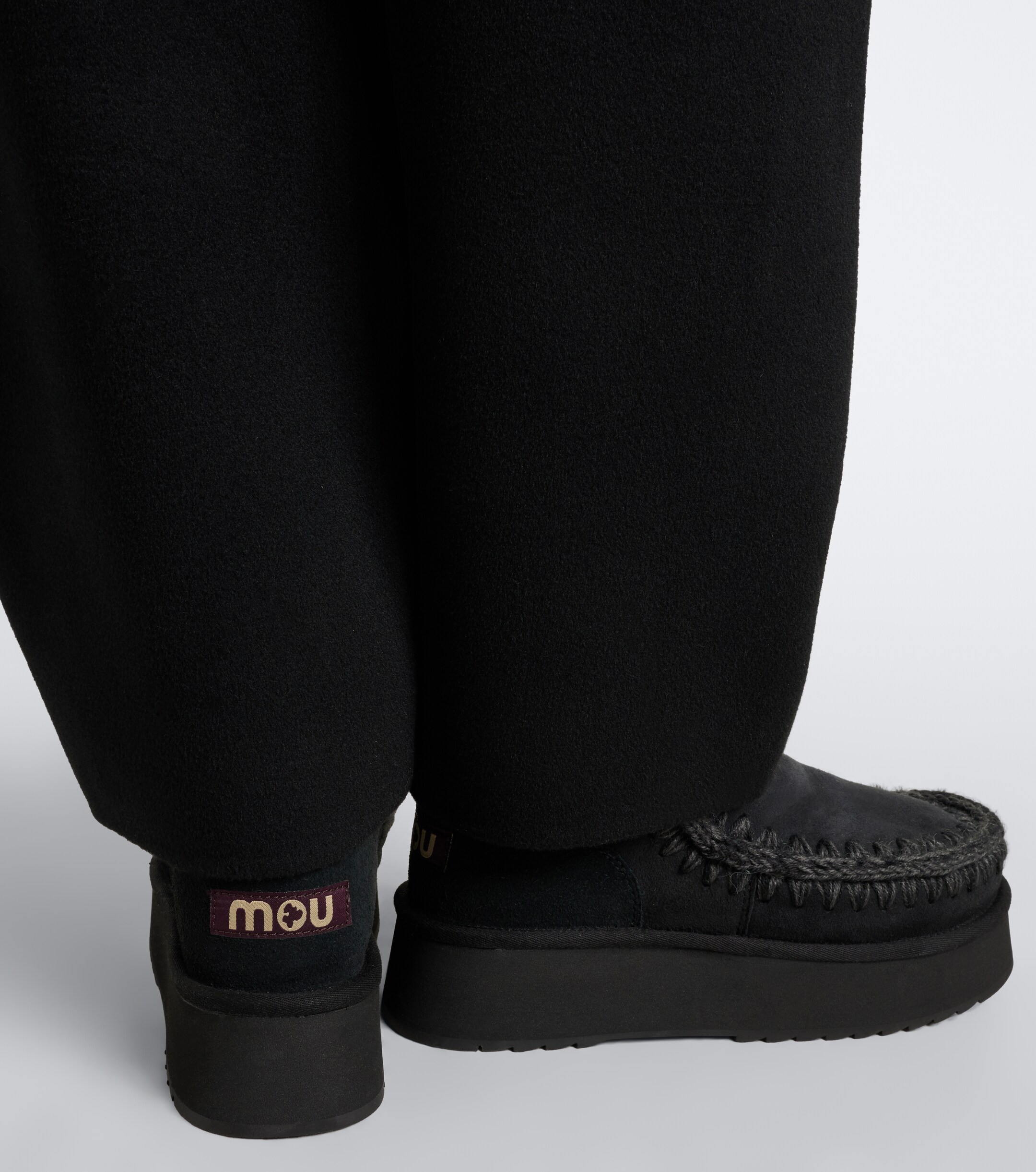 MOU Mou Mini shearling-lined suede ankle boots