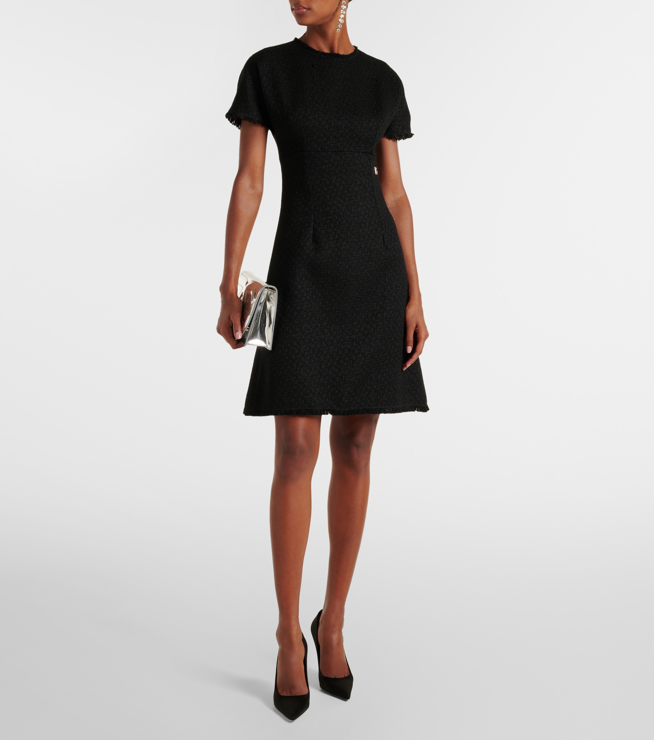 Dolce&Gabbana DG wool-blend tweed minidress