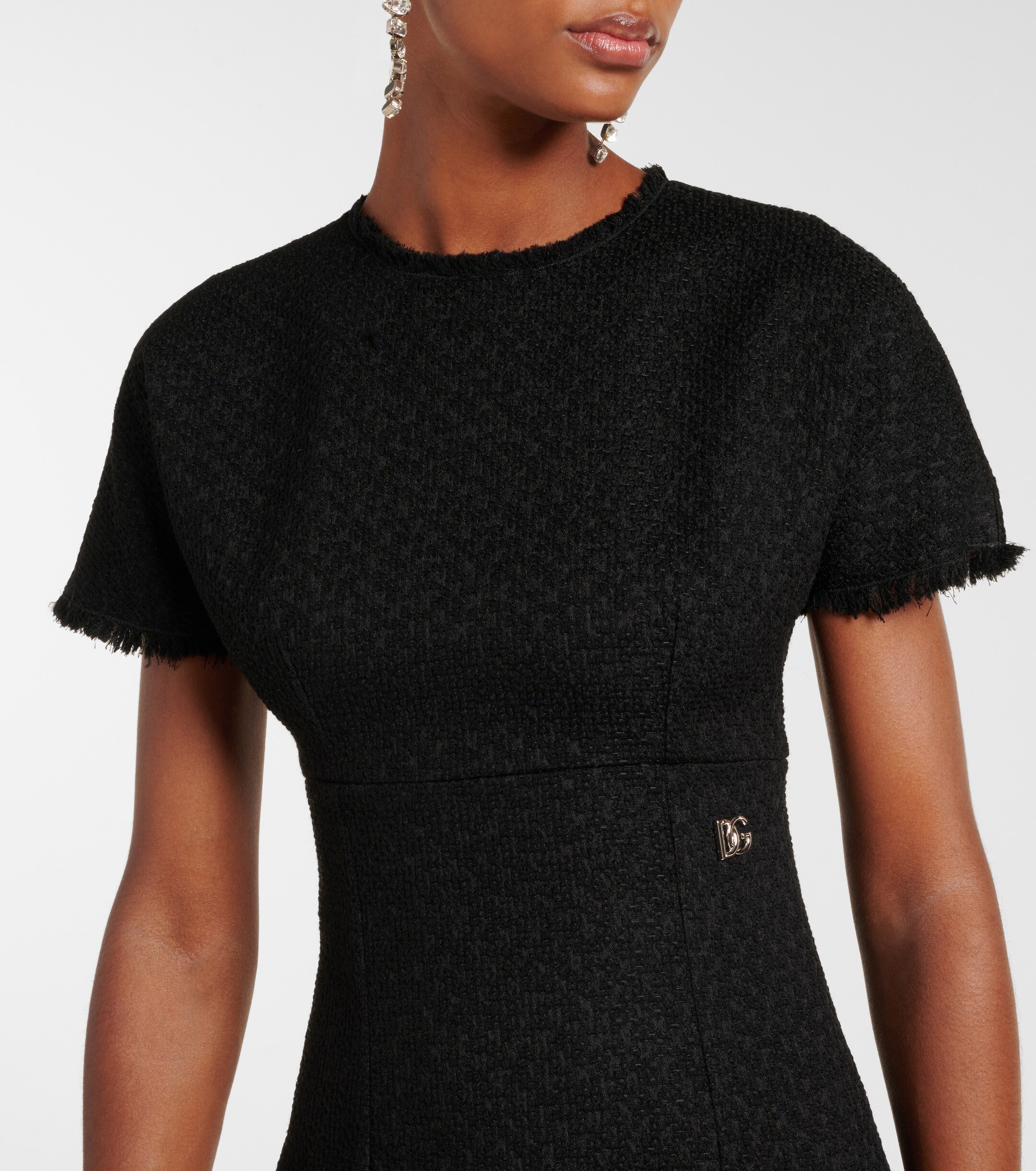 Dolce&Gabbana DG wool-blend tweed minidress thumbnail