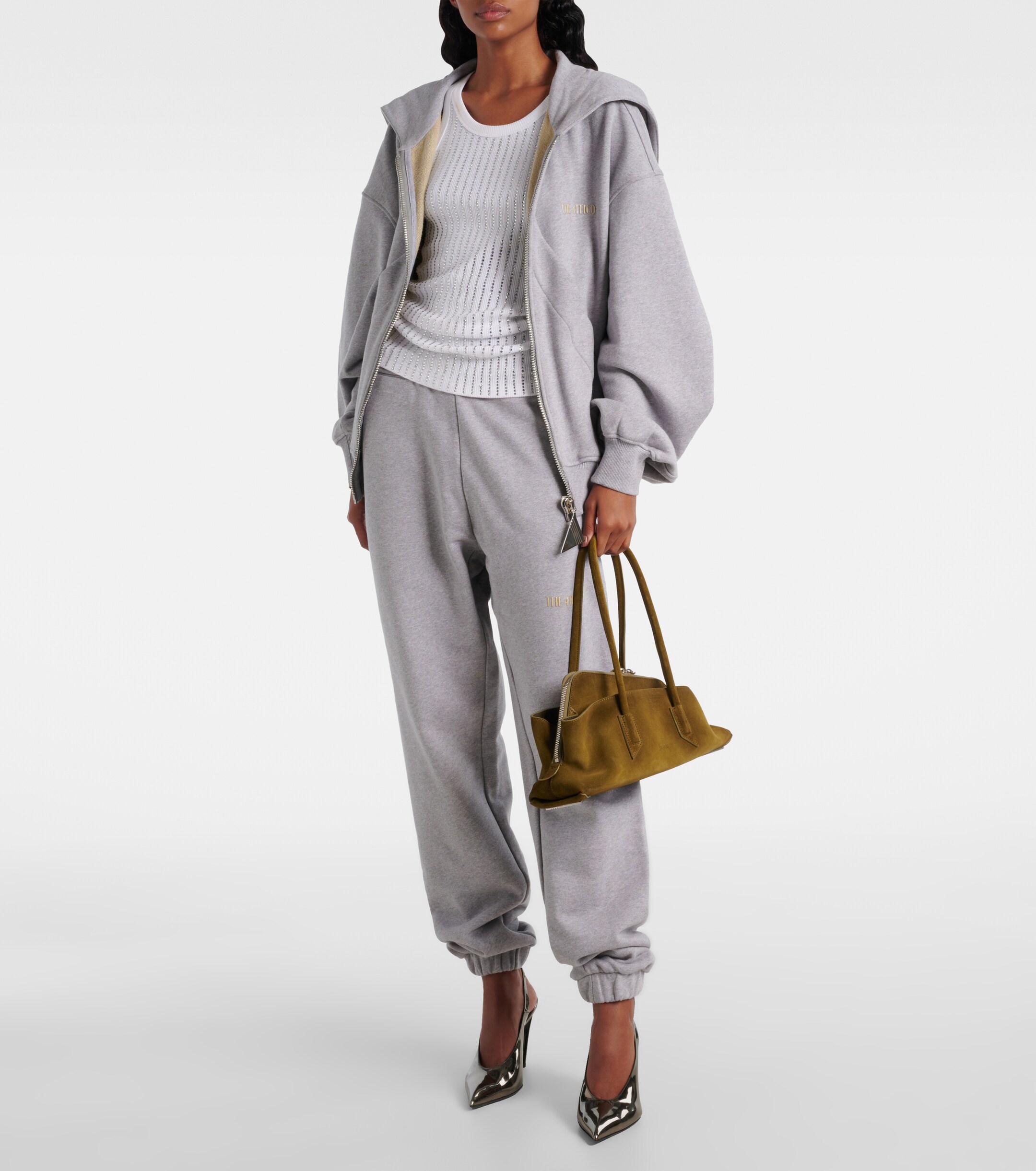 THE ATTICO La Passeggiata Small suede tote bag