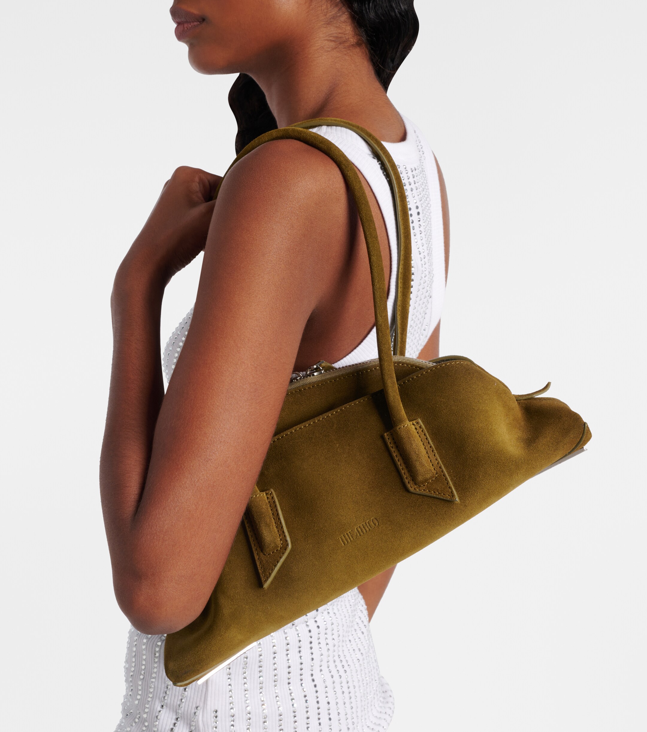 THE ATTICO La Passeggiata Small suede tote bag