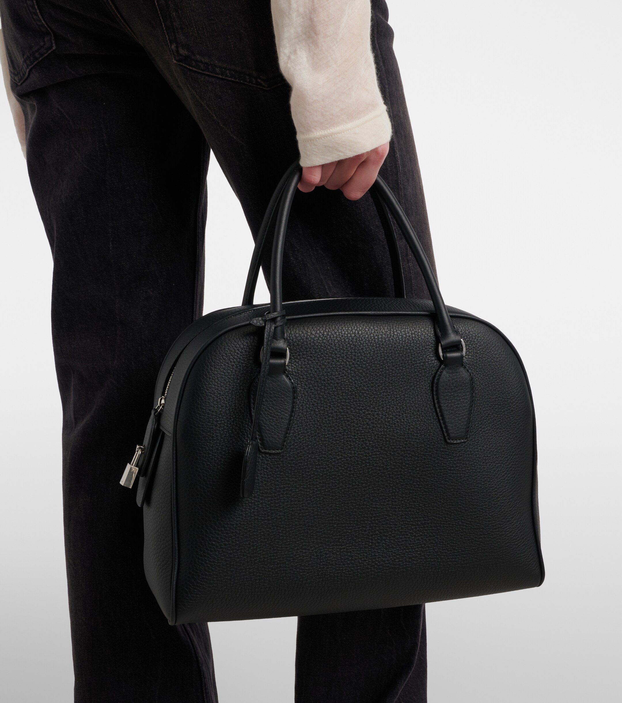 The Row India 12.00 leather top-handle bag