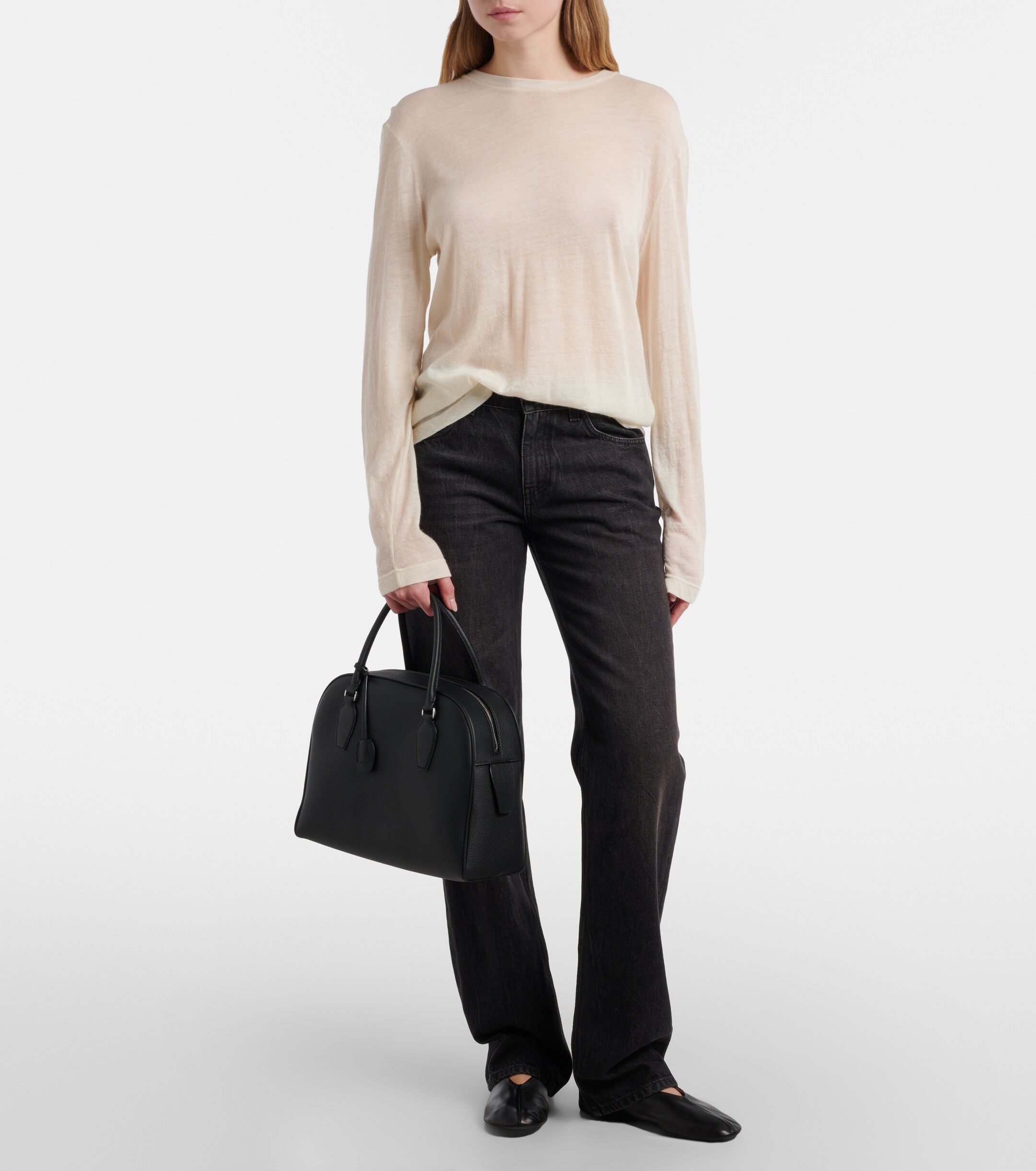 The Row India 12.00 leather top-handle bag
