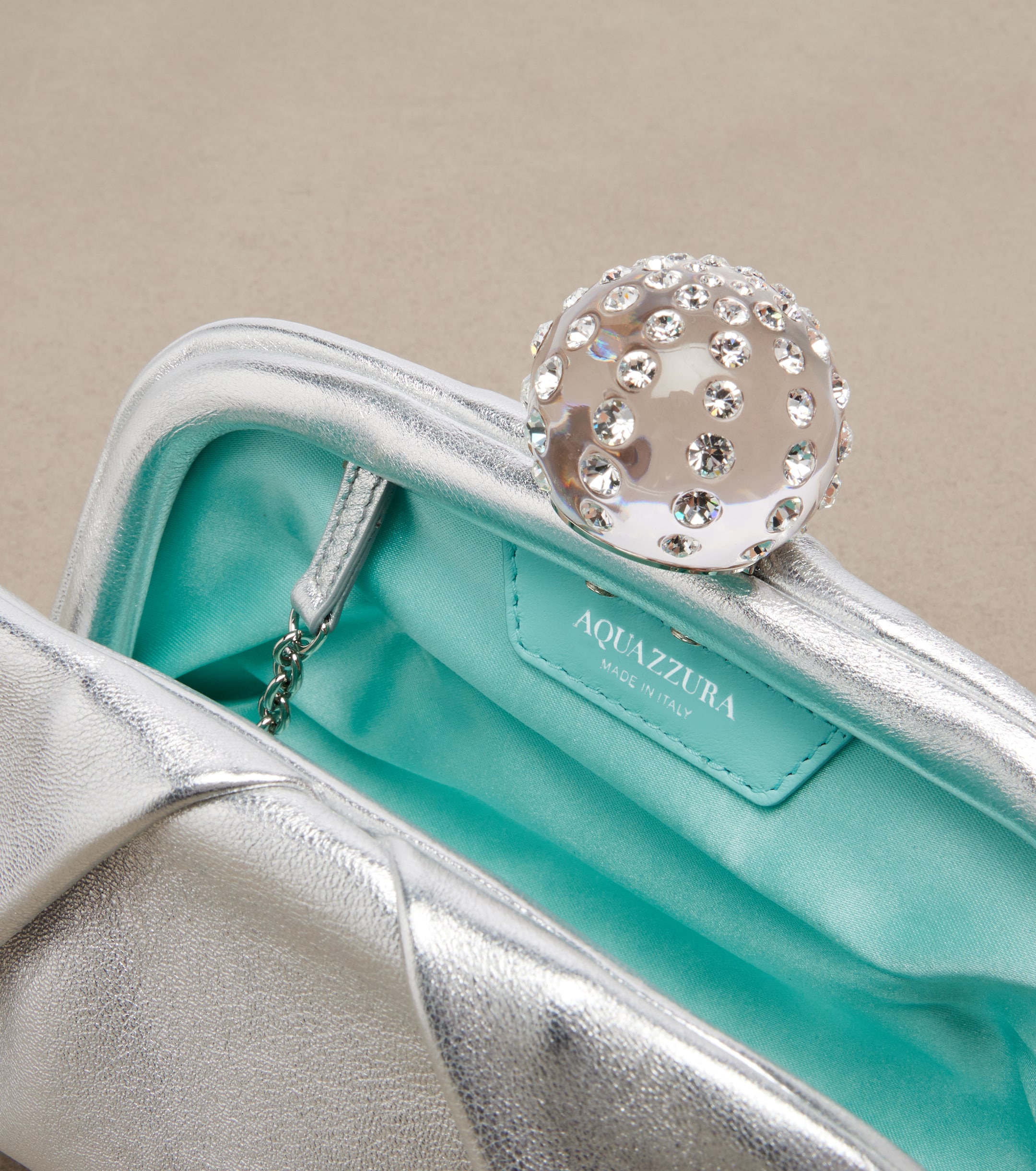 AQUAZZURA Tequila embellished canvas clutch