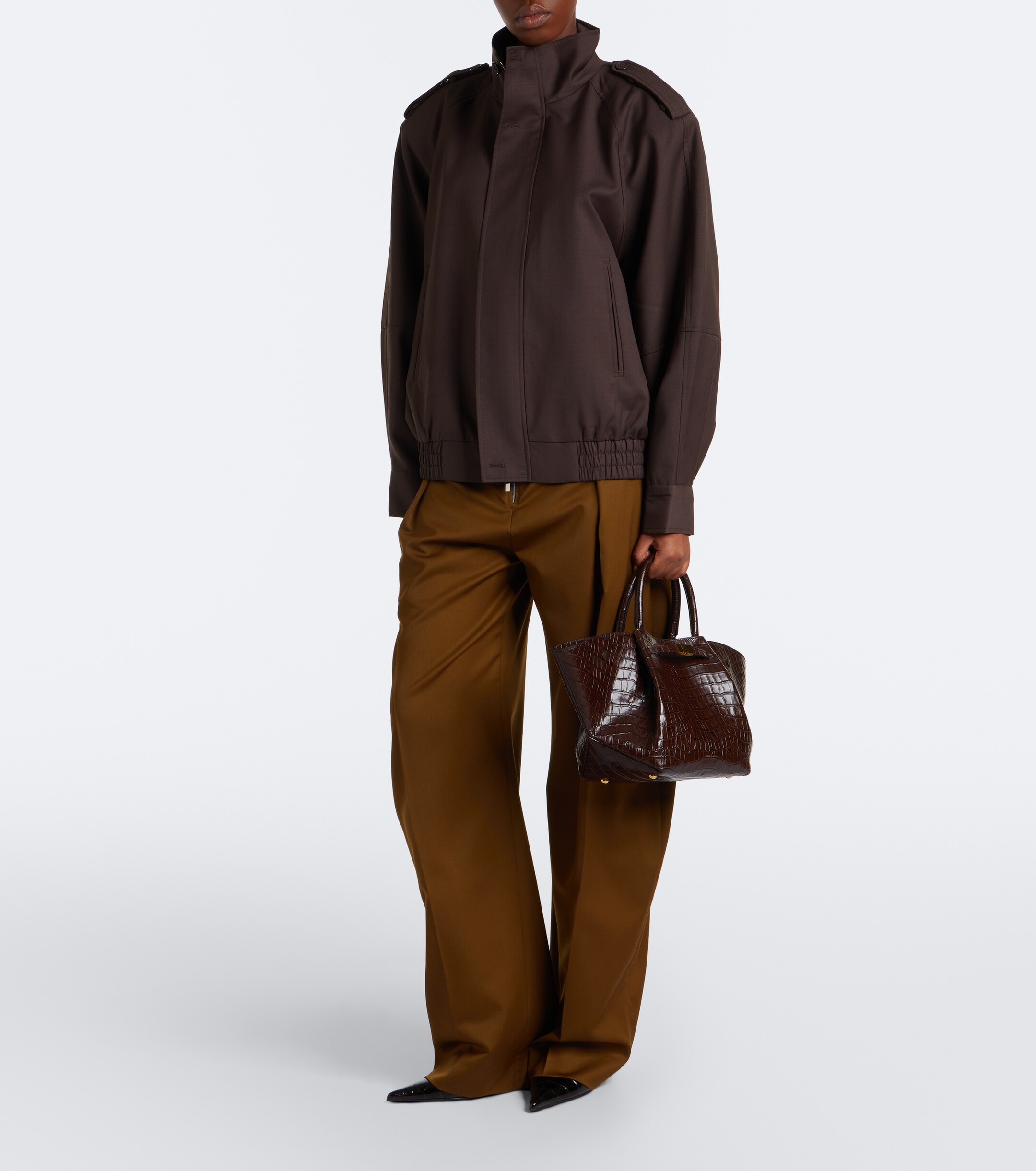 DeMellier New York Midi croc-effect leather top-handle bag thumbnail