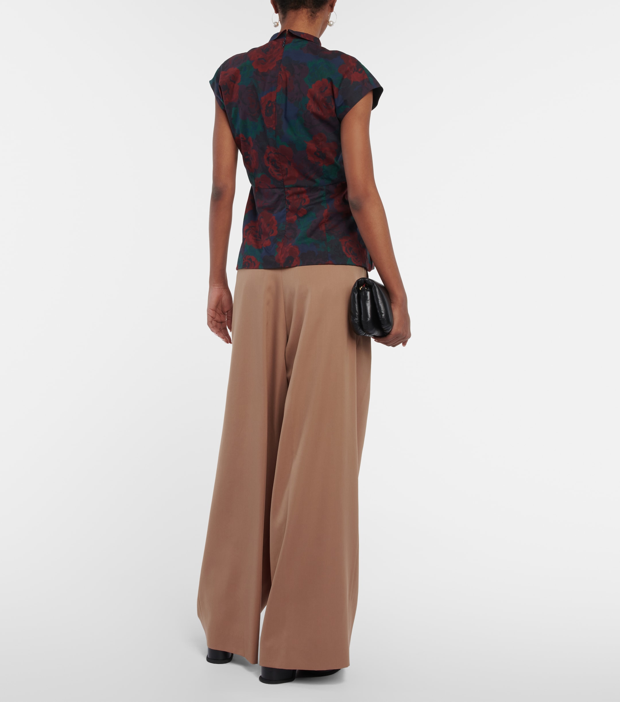 Dries Van Noten Floral peplum cotton poplin top