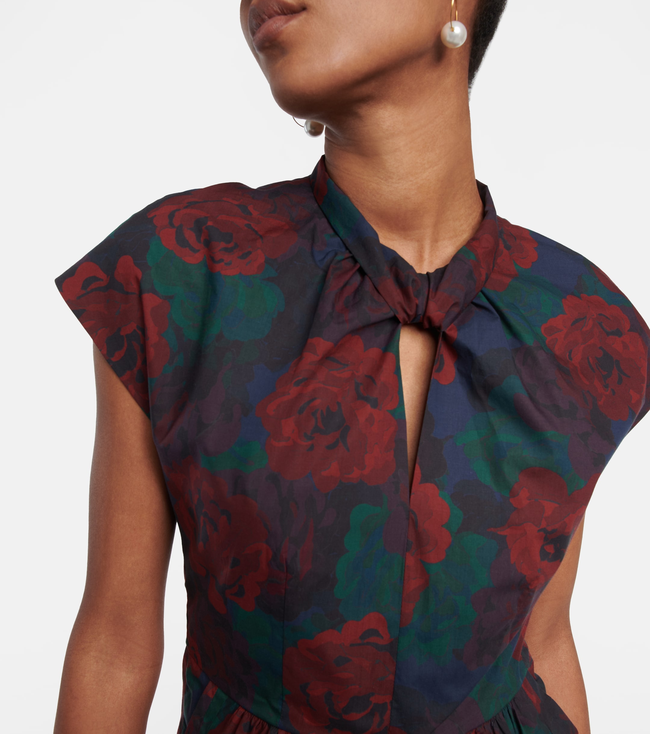 Dries Van Noten Floral peplum cotton poplin top