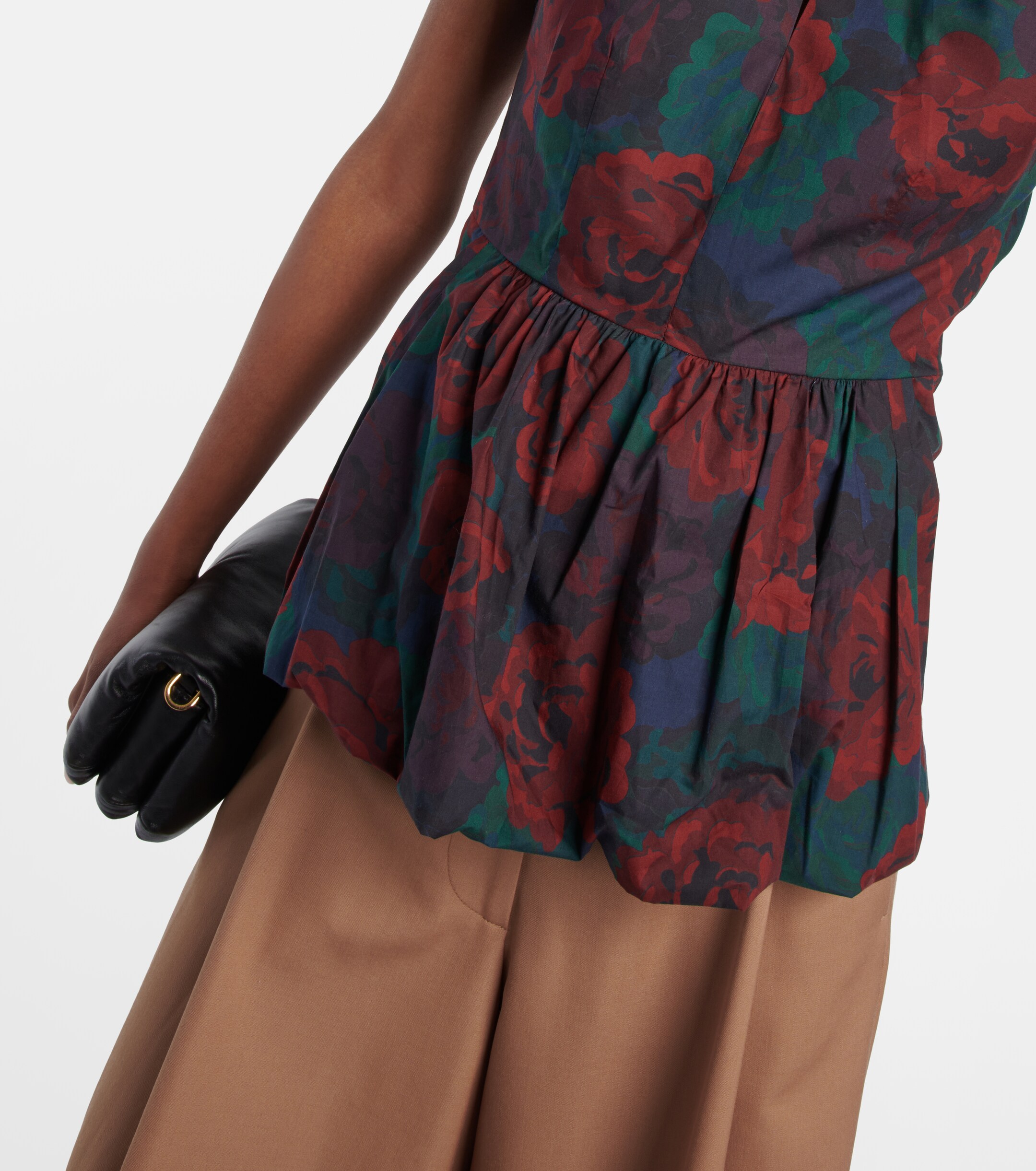 Dries Van Noten Floral peplum cotton poplin top