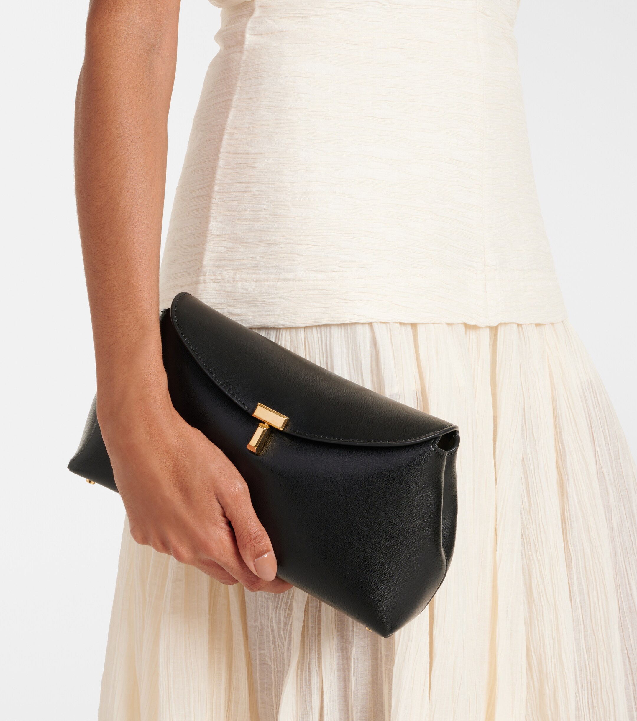 TOTEME T-Lock Small leather clutch