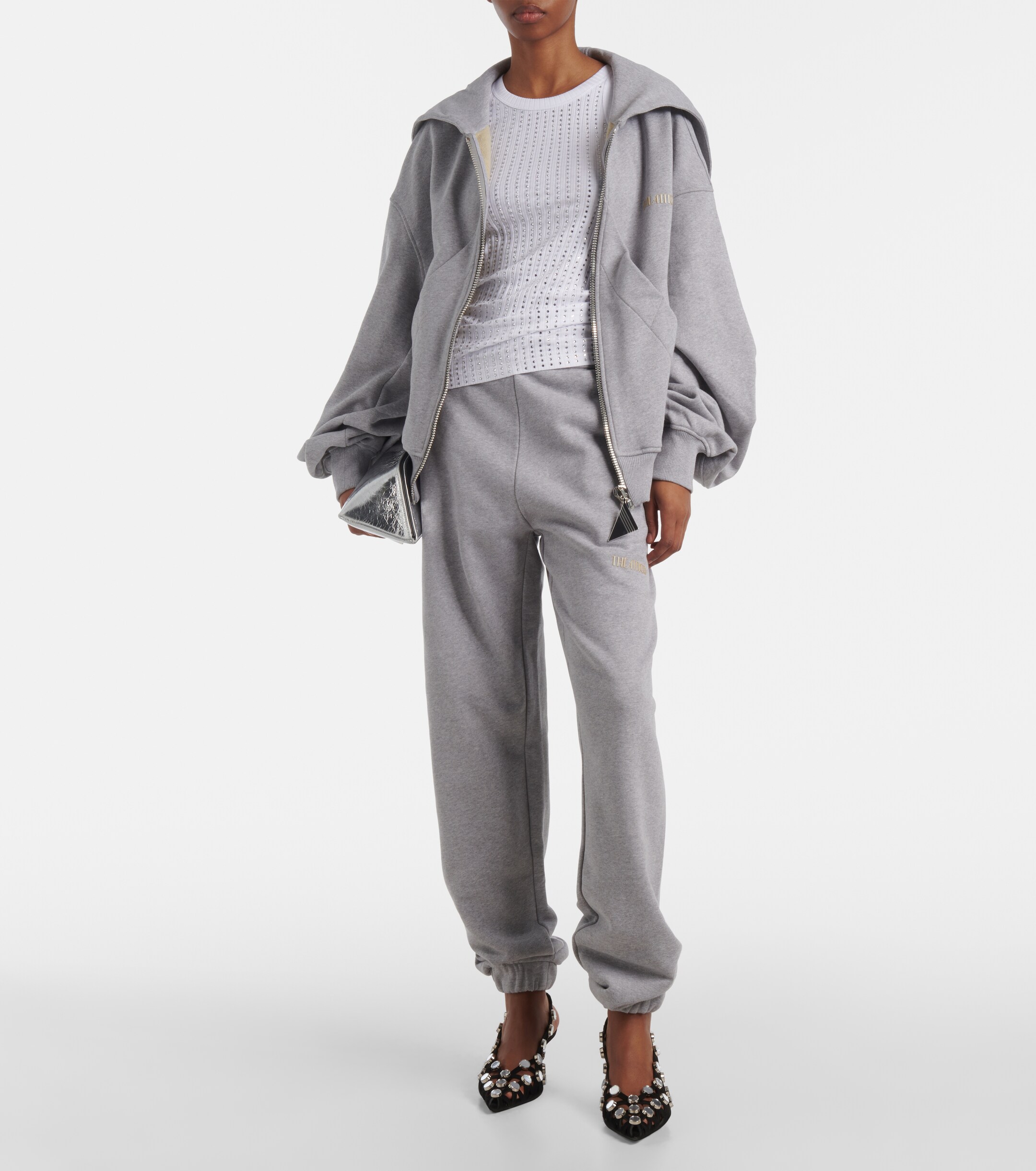 THE ATTICO - Logo cotton fleece hoodie | Plush