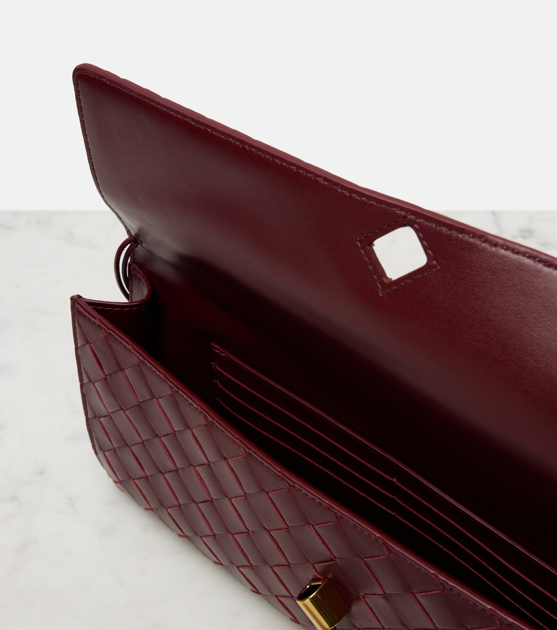 Bottega Veneta Andiamo Intrecciato leather clutch
