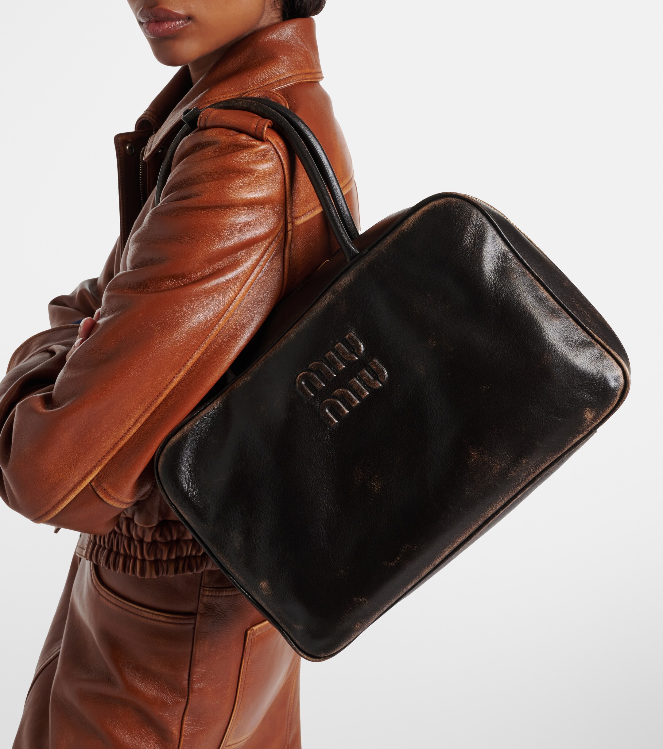 Miu Miu Beau leather tote bag
