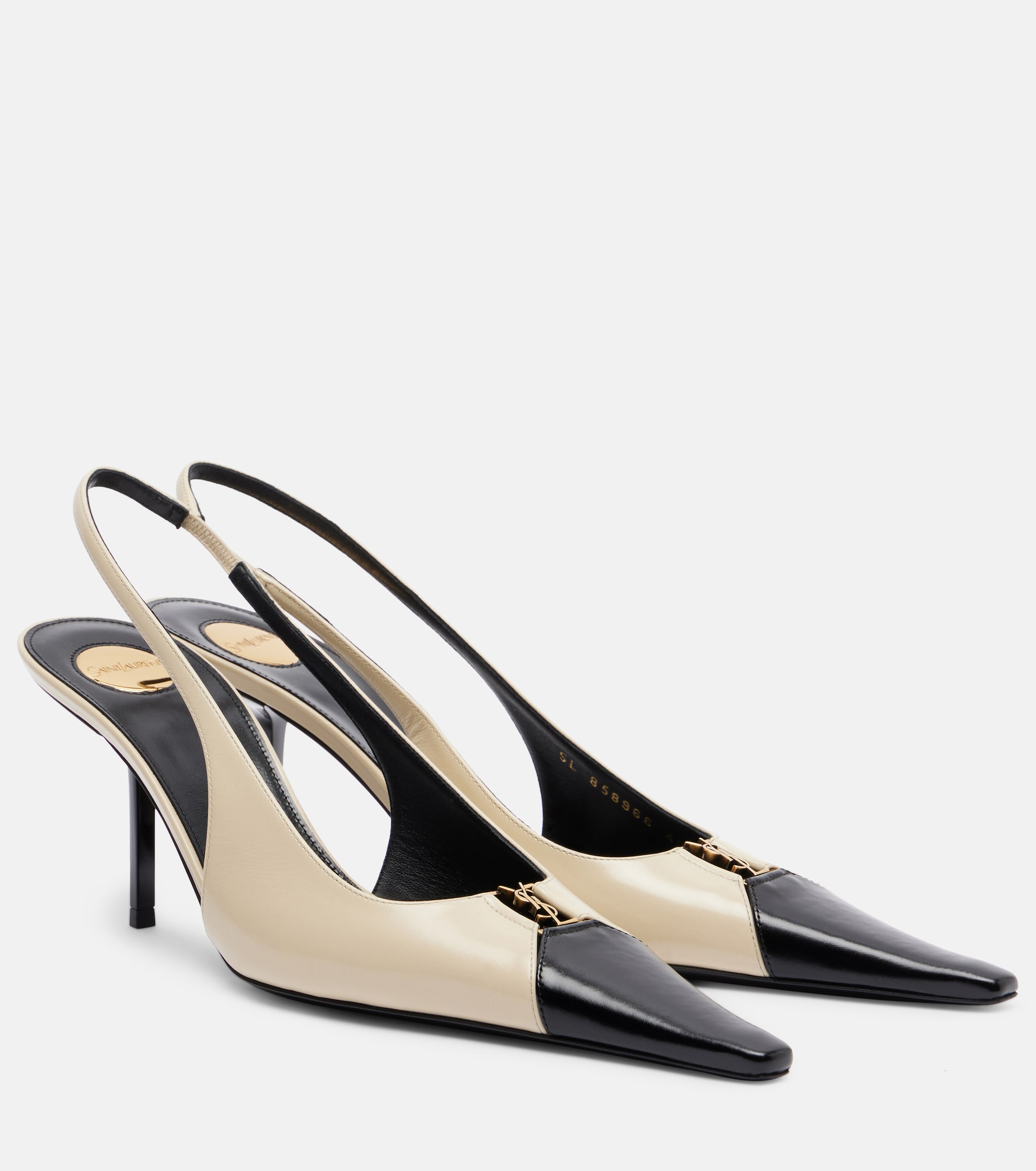 Saint Laurent Babylone Breteuil leather slingback pumps