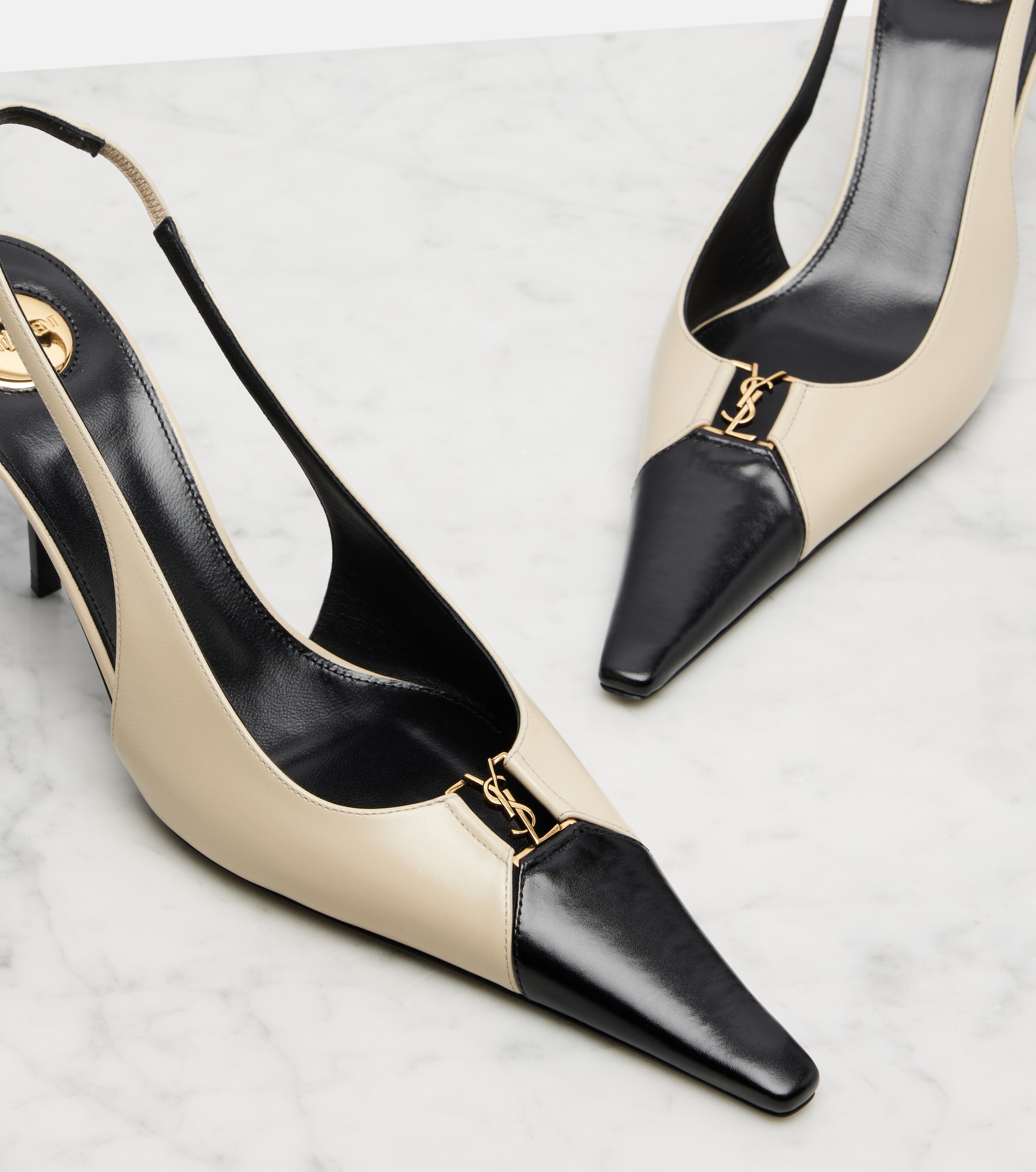 Saint Laurent Babylone Breteuil leather slingback pumps