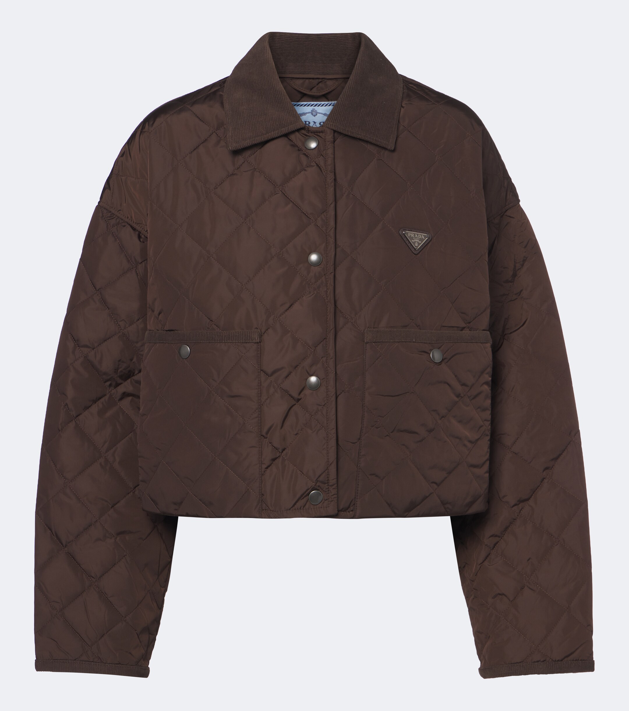 Prada Prada Re-Nylon corduroy-trimmed cropped jacket