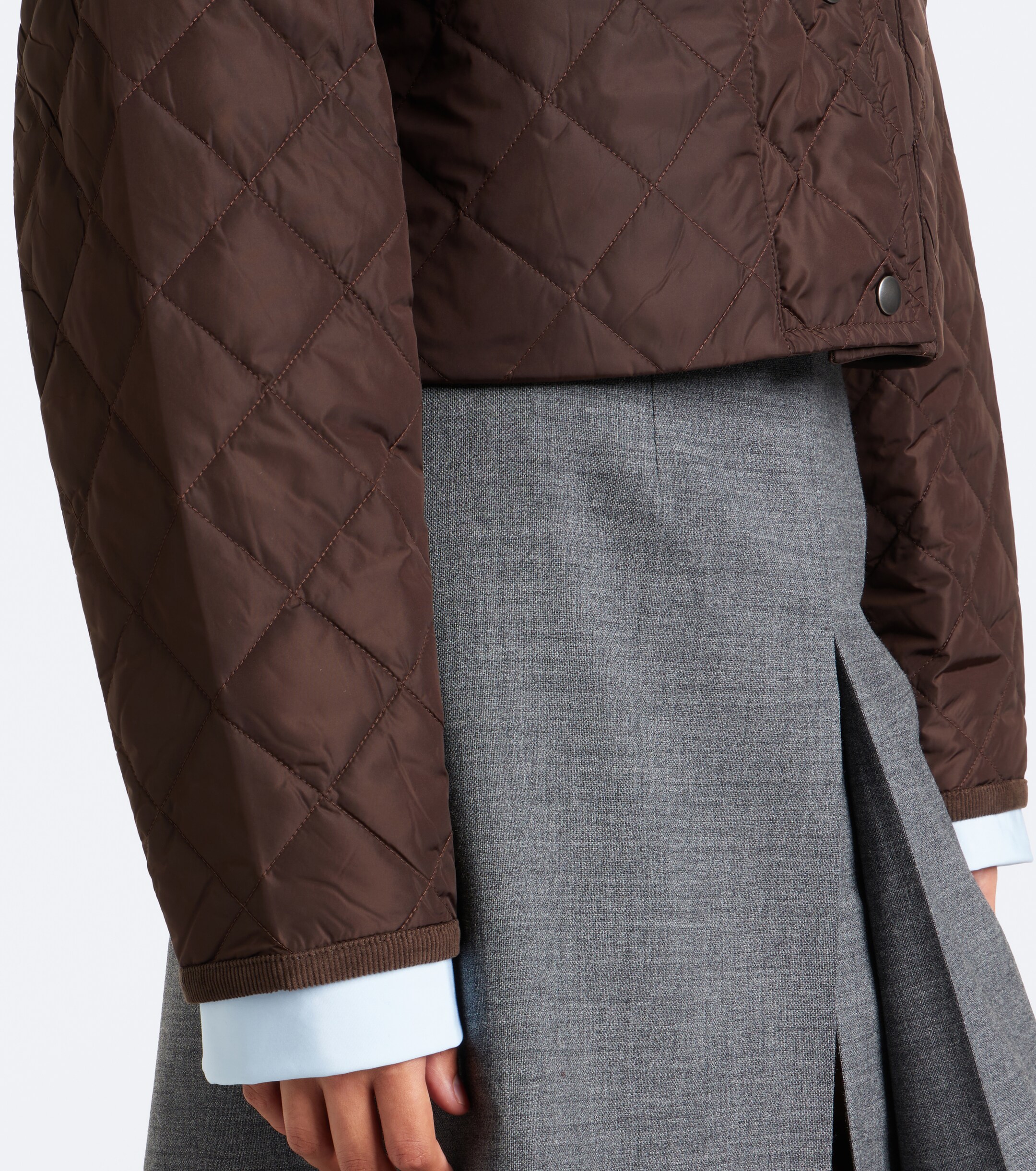 Prada Prada Re-Nylon corduroy-trimmed cropped jacket