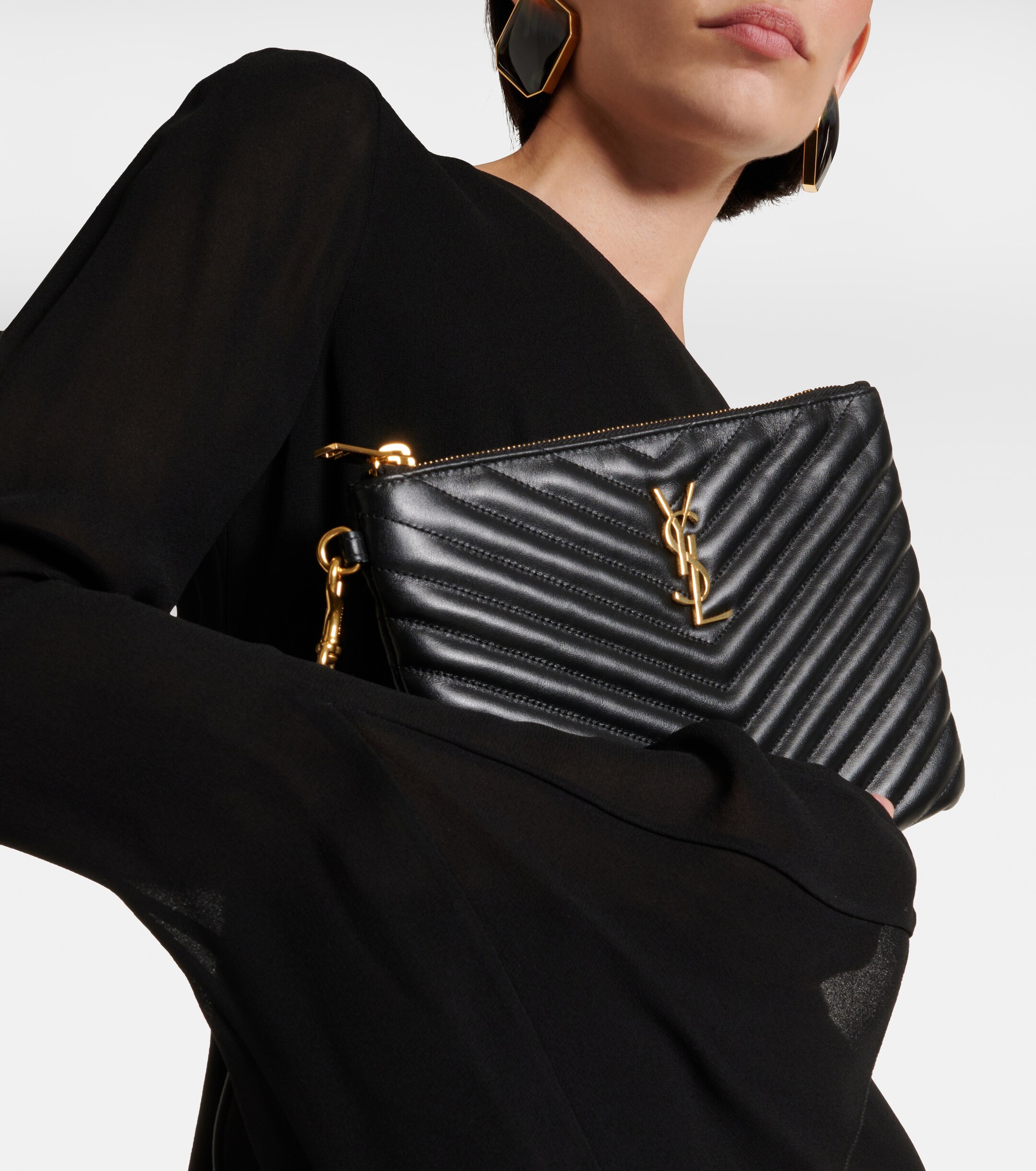 Saint Laurent Cassandre matelassé leather pouch