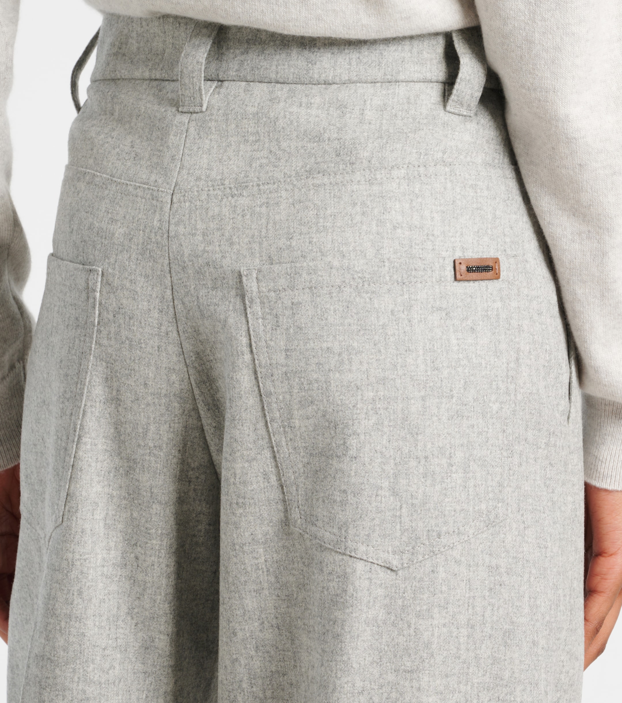 Brunello Cucinelli Wool and cashmere flannel wide-leg pants