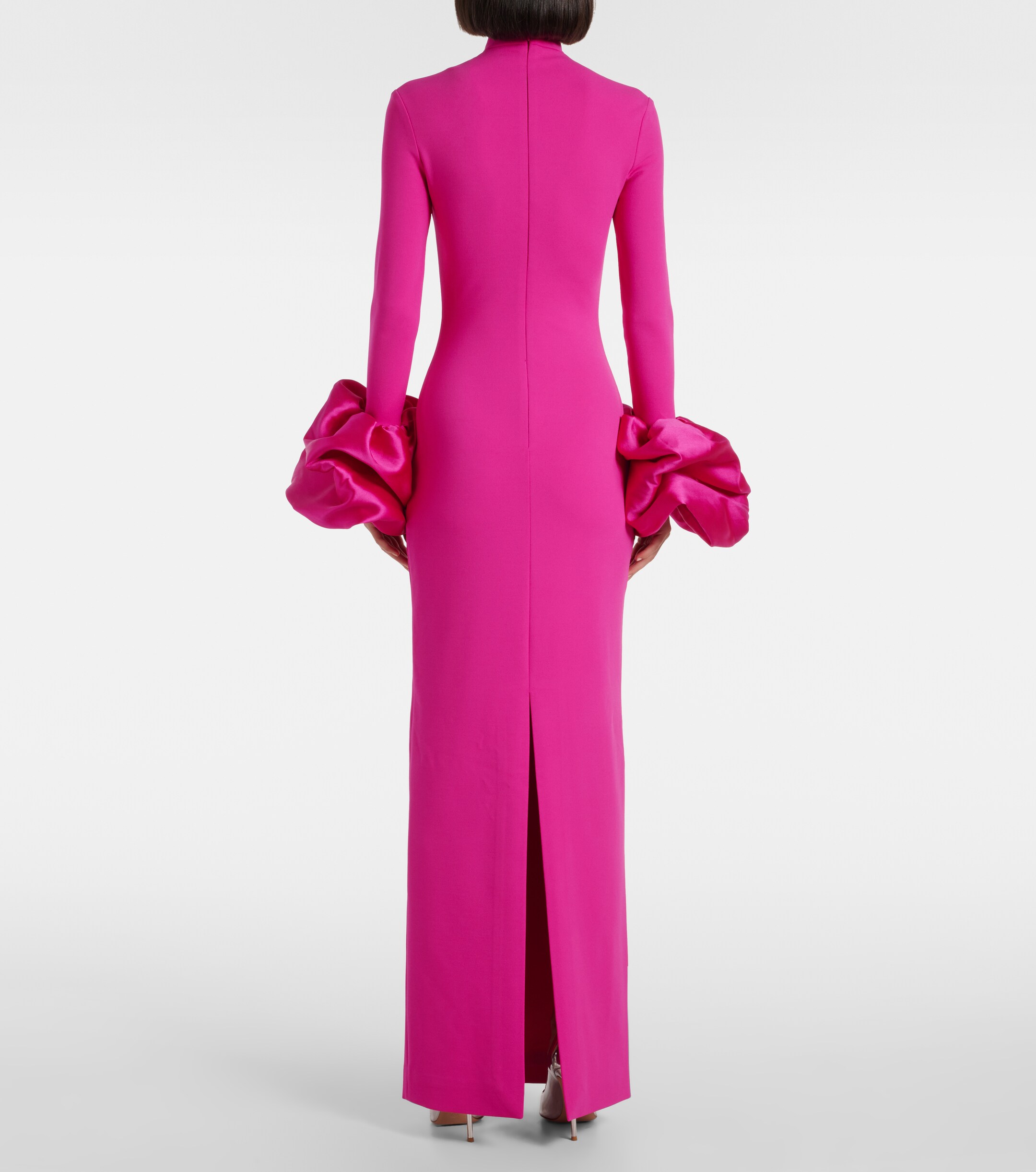 Solace London Viviana satin-trimmed crêpe gown