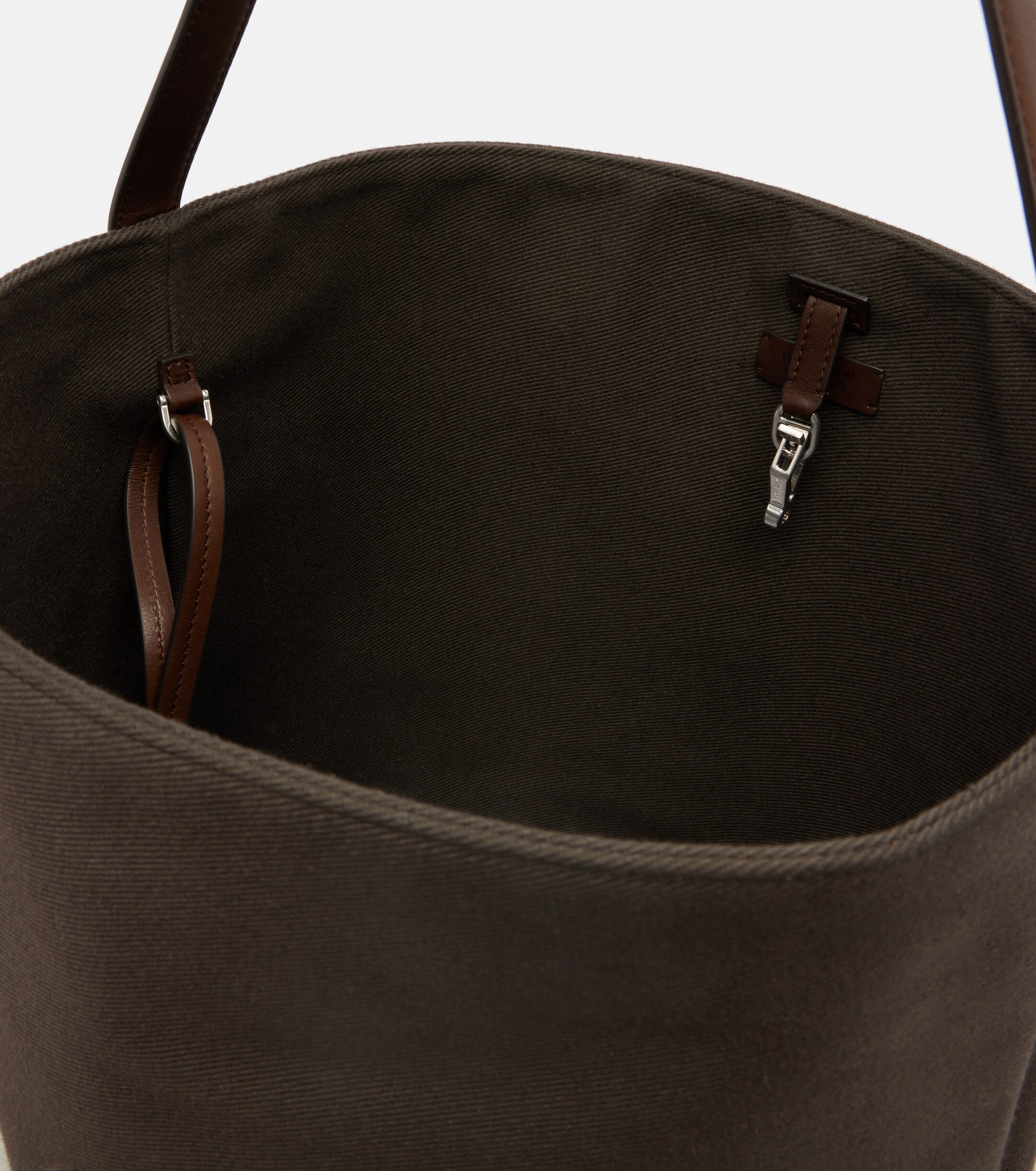 The Row N/S Park Large canvas and leather tote bag