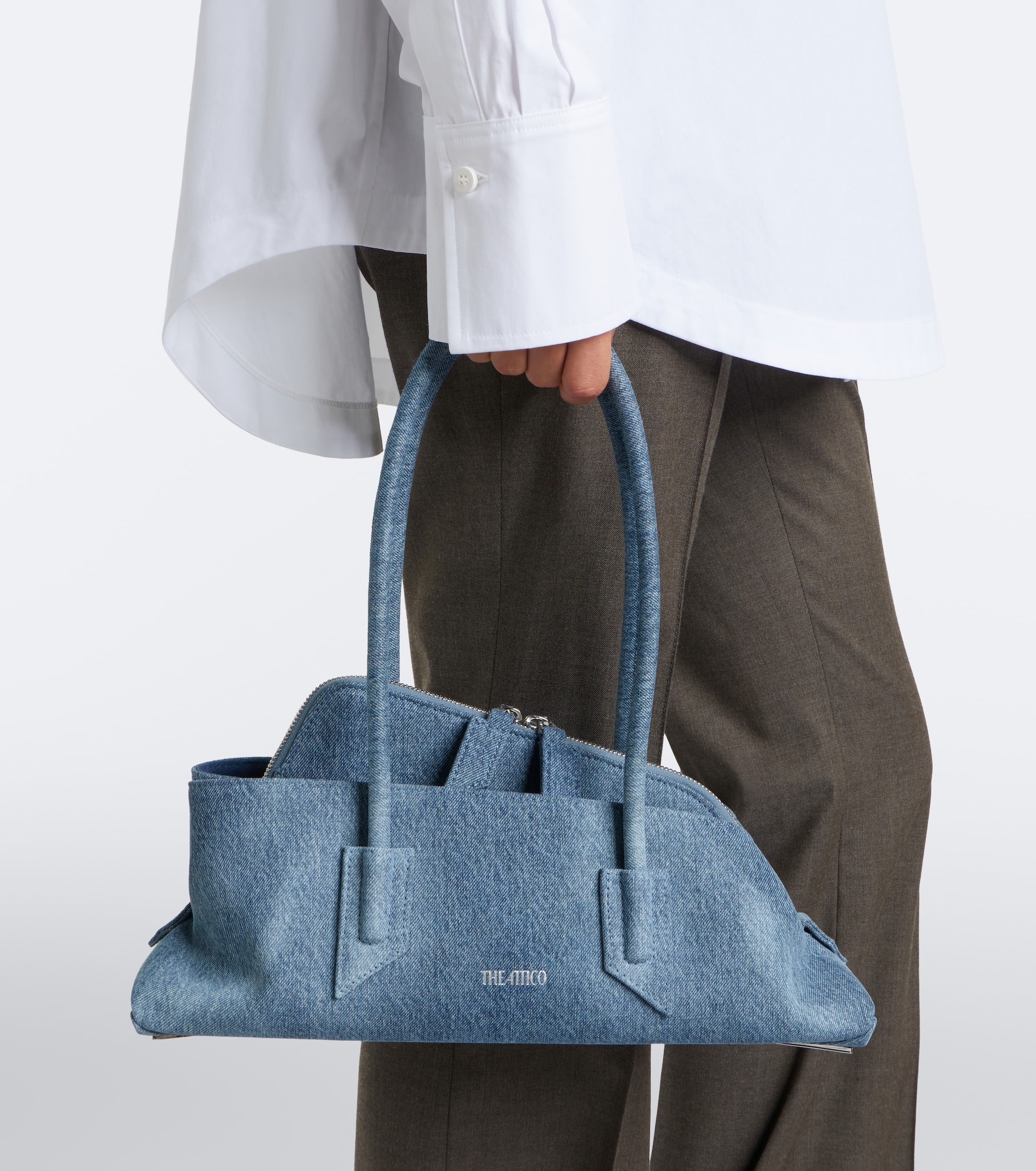 THE ATTICO La Passeggiata Small denim shoulder bag