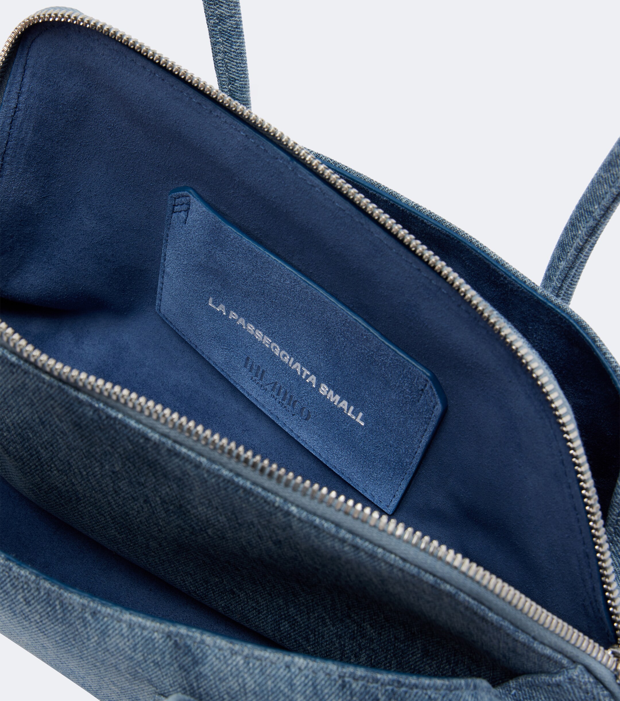 THE ATTICO La Passeggiata Small denim shoulder bag