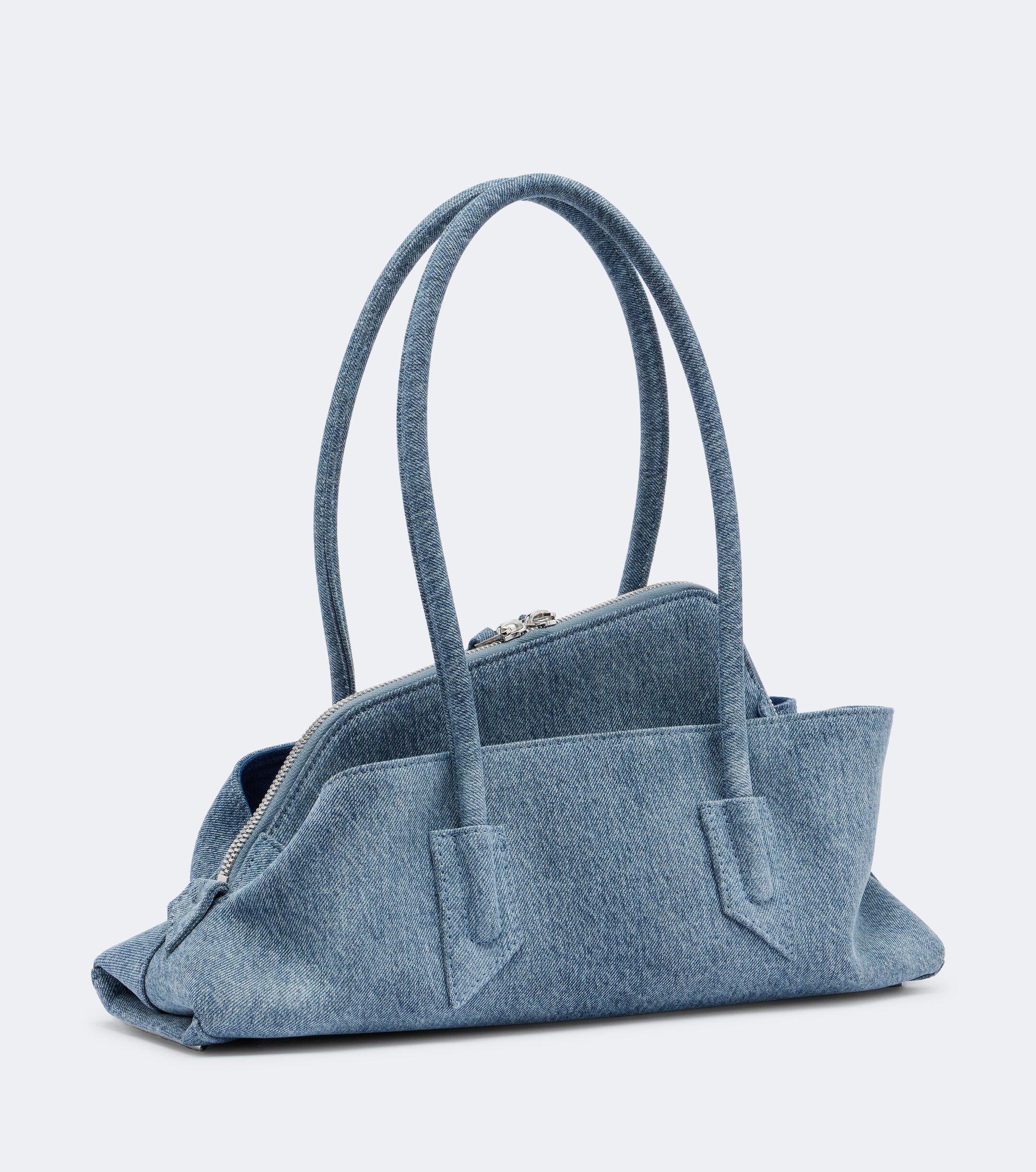 THE ATTICO La Passeggiata Small denim shoulder bag