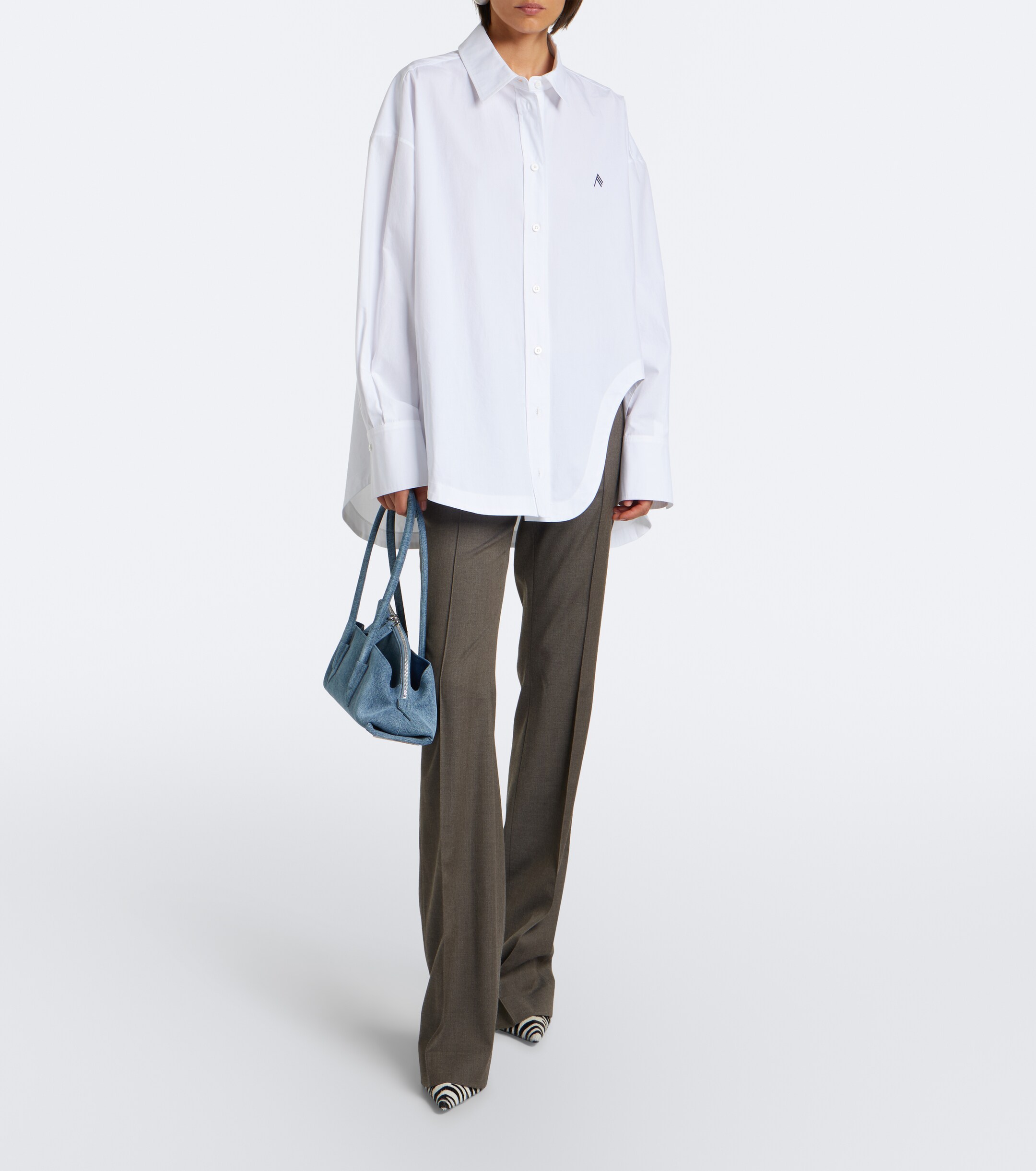 THE ATTICO La Passeggiata Small denim shoulder bag