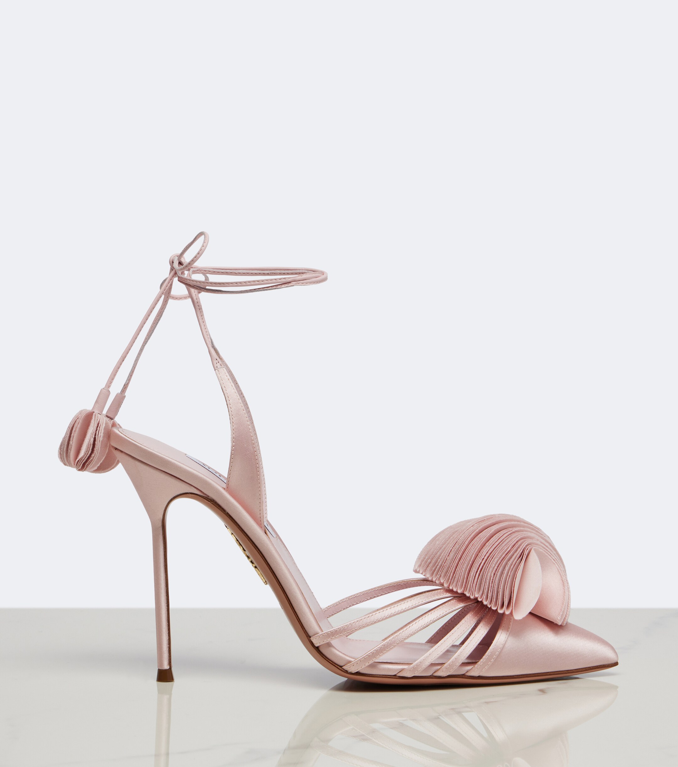 AQUAZZURA Aquazzura Wild Bloom floral-appliqué satin mules
