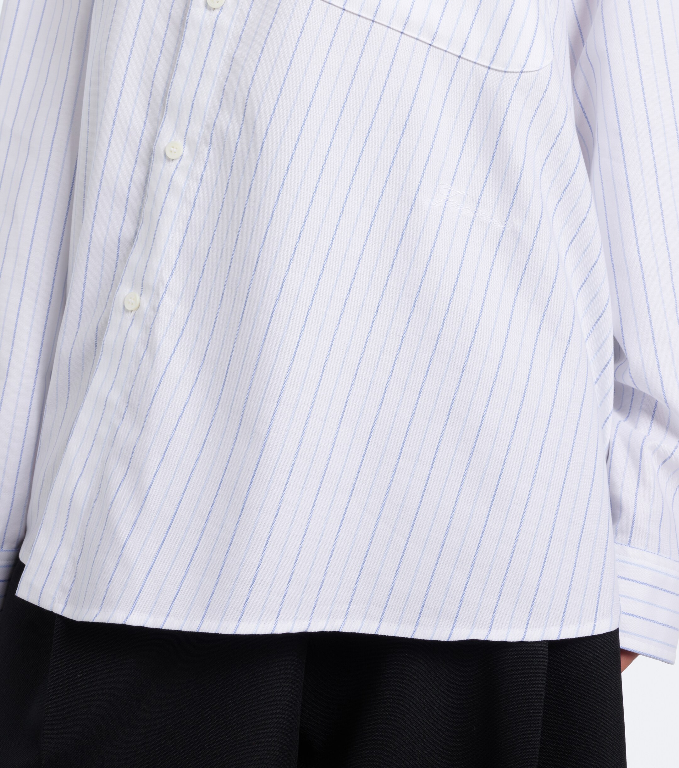 Jacquemus Jacquemus Cuadro asymmetric striped cotton shirt