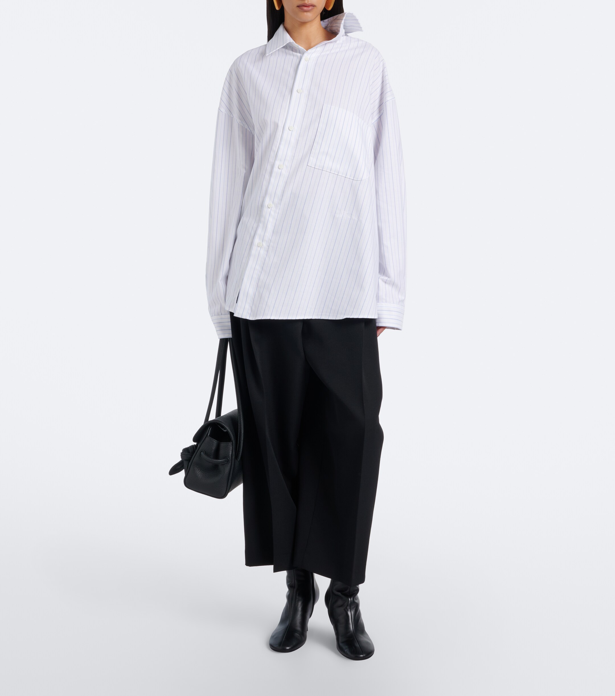 Jacquemus Jacquemus Cuadro asymmetric striped cotton shirt