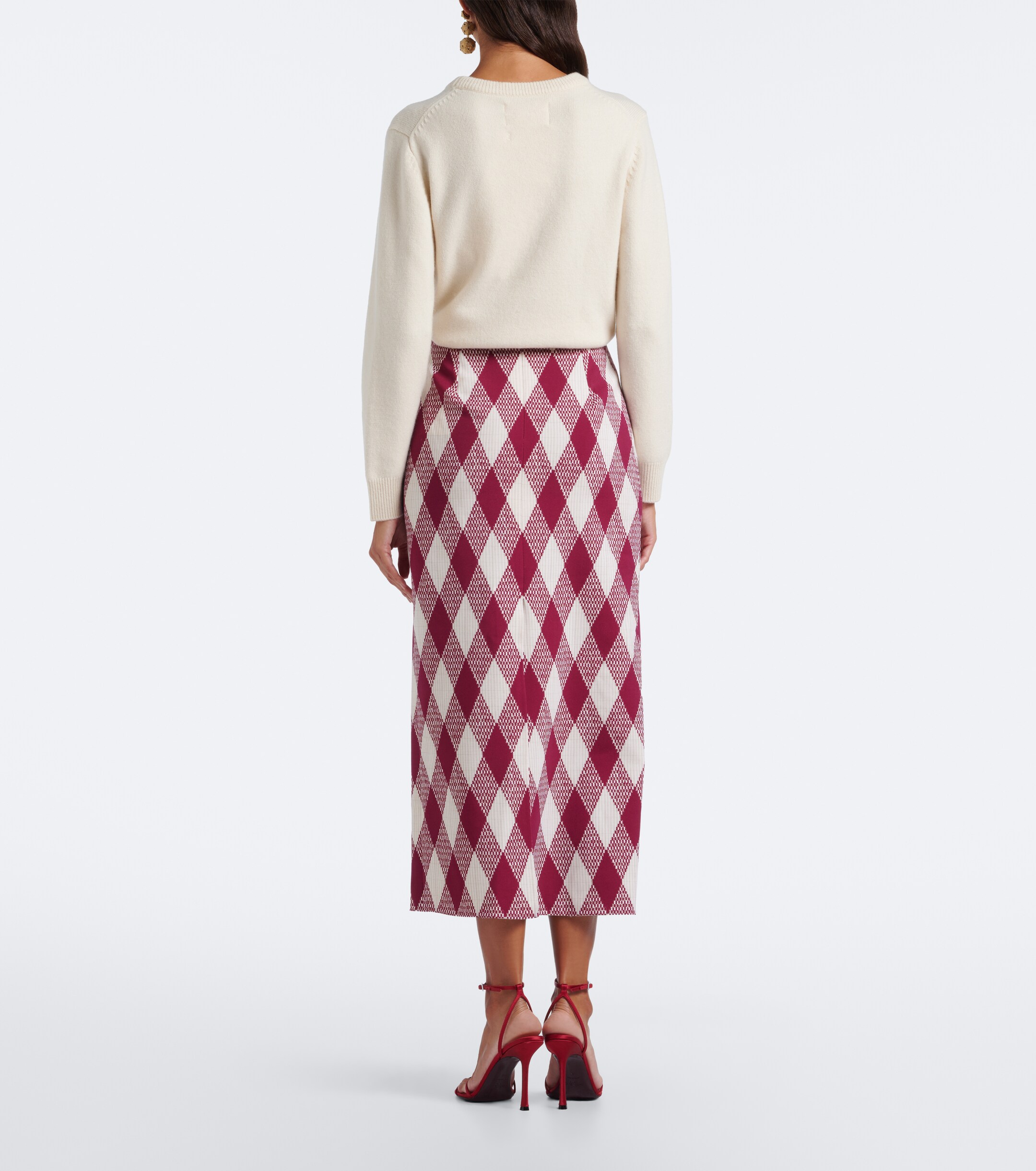 Oscar de la Renta Oscar de la Renta Argyle wool-blend pencil skirt