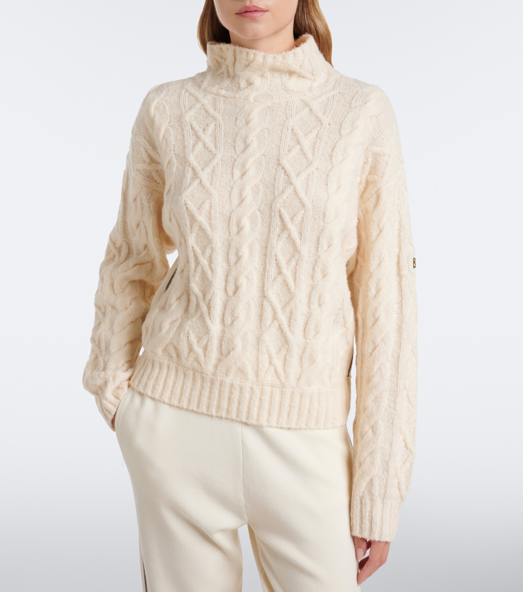 BOGNER Bogner Malene cable-knit wool-blend turtleneck sweater