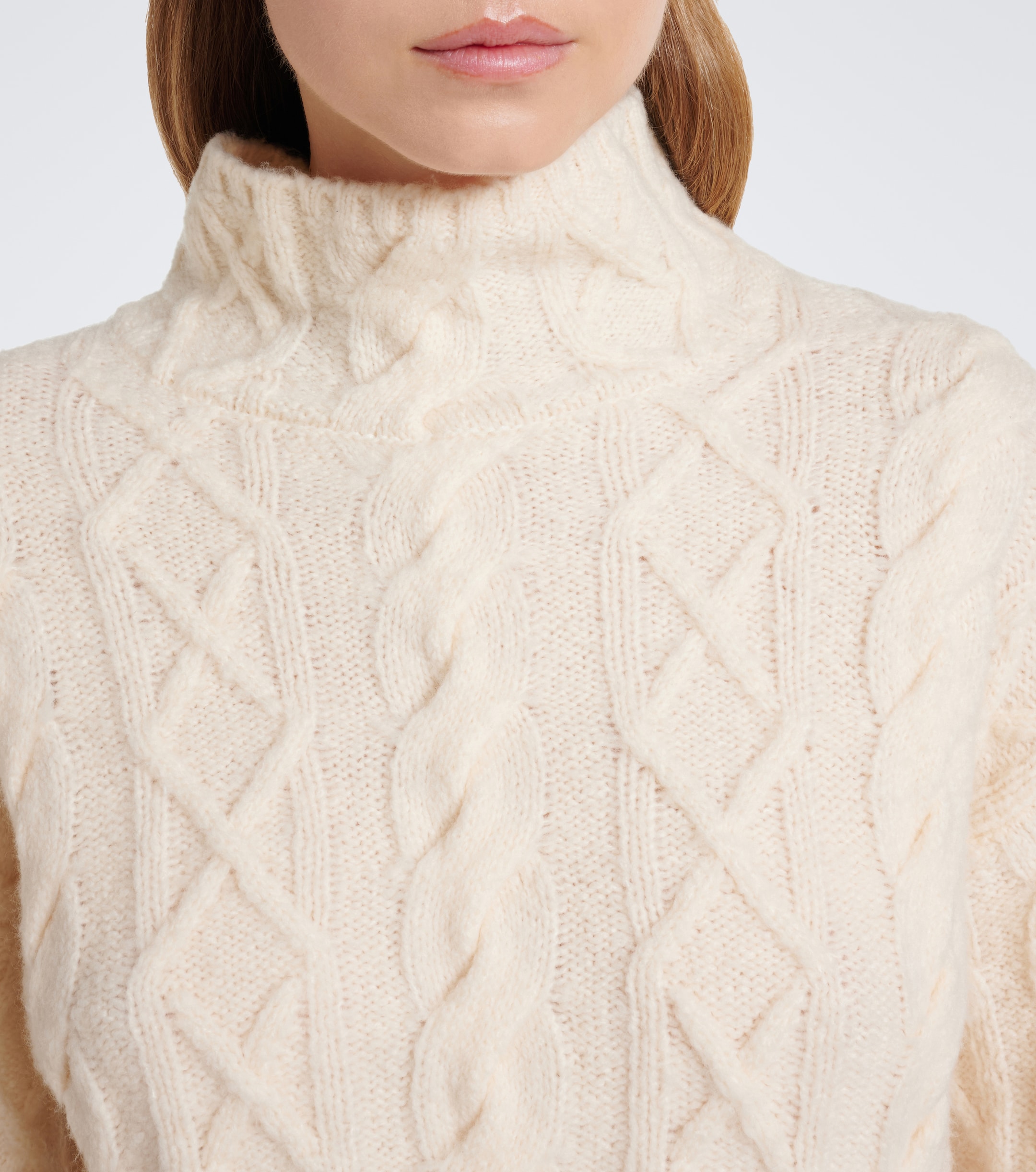 BOGNER Bogner Malene cable-knit wool-blend turtleneck sweater