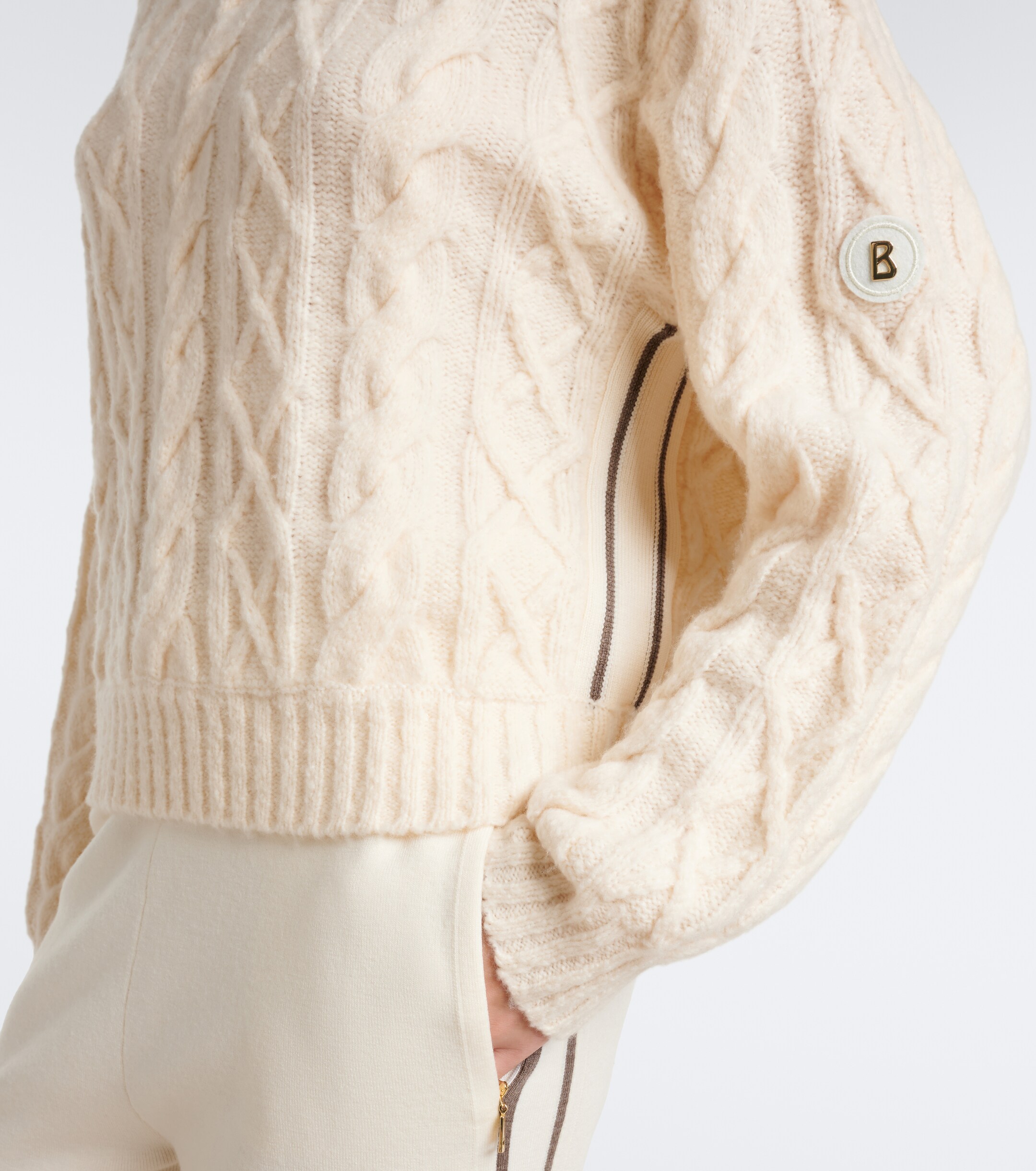 BOGNER Bogner Malene cable-knit wool-blend turtleneck sweater