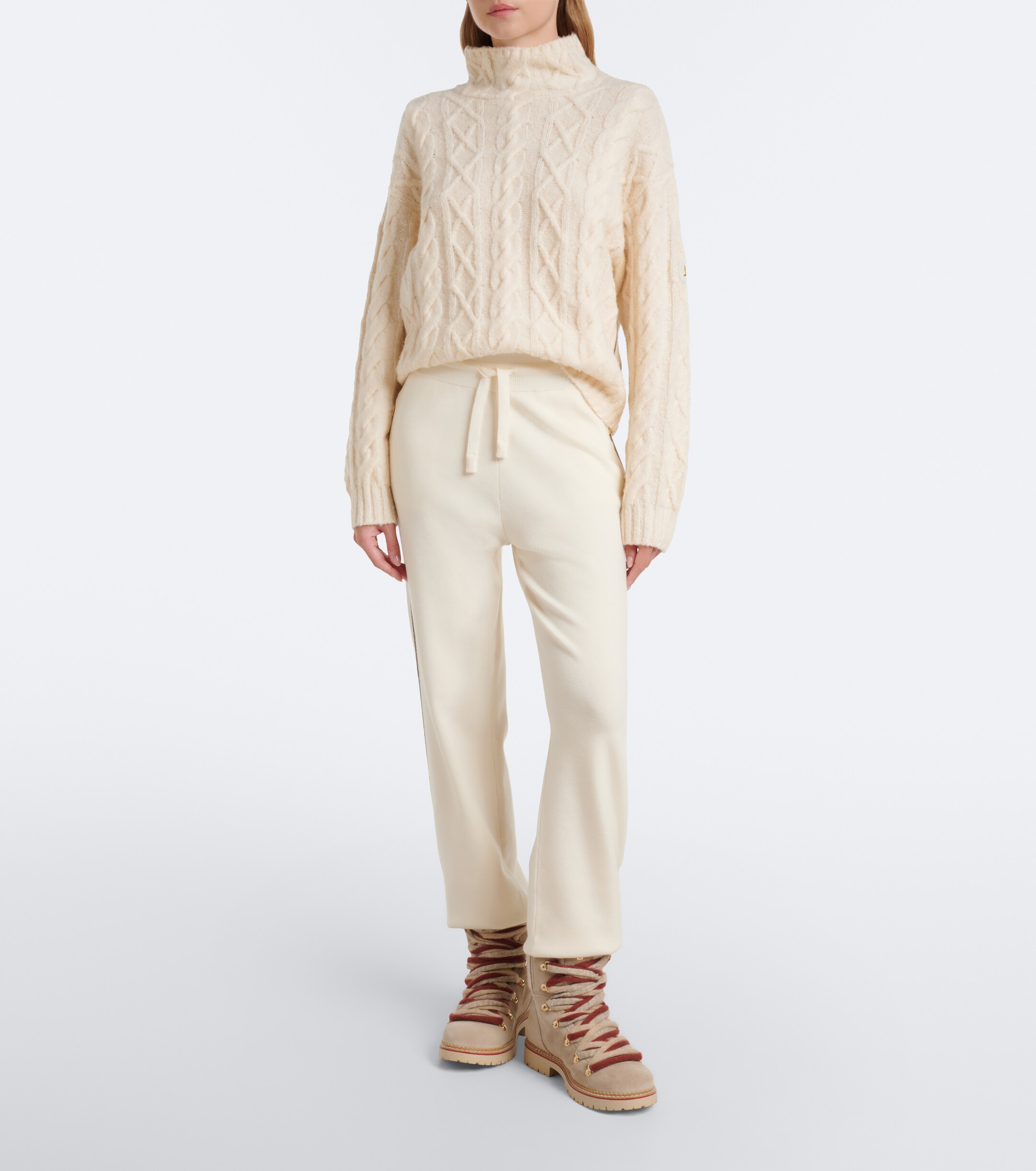 BOGNER Bogner Malene cable-knit wool-blend turtleneck sweater