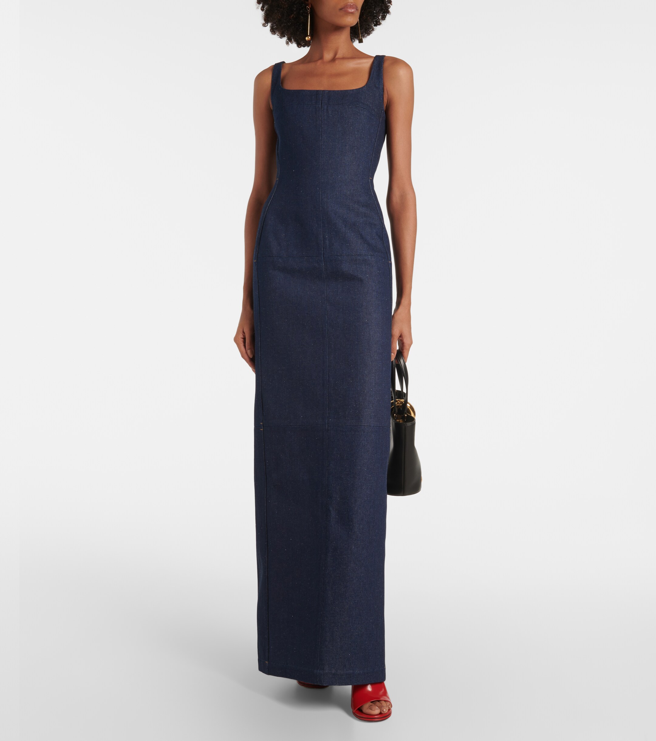 Jacquemus La Robe De-Nîmes Spoglio denim bustier dress